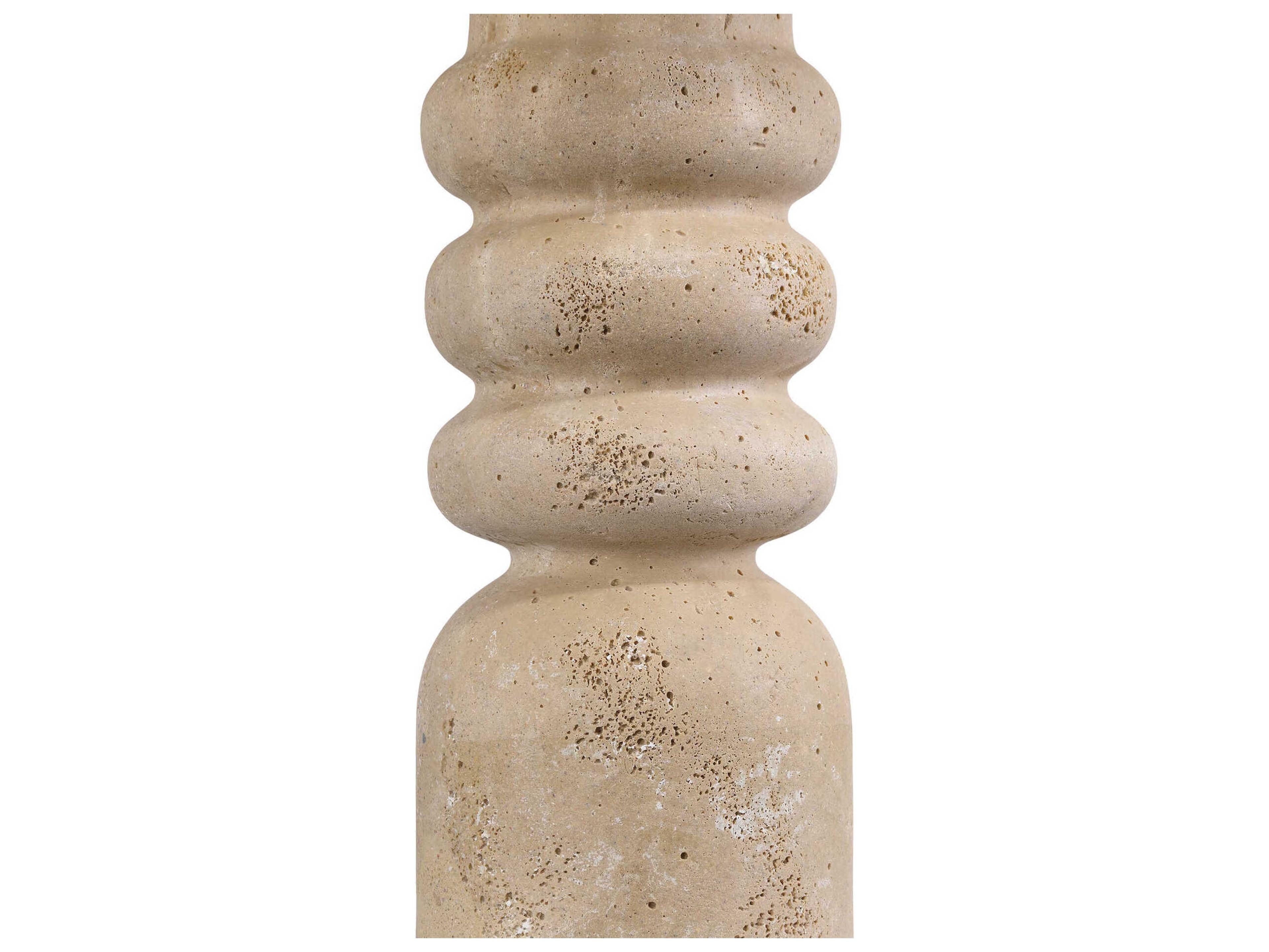 Currey & Company Rocco Round Concrete Beige End Table