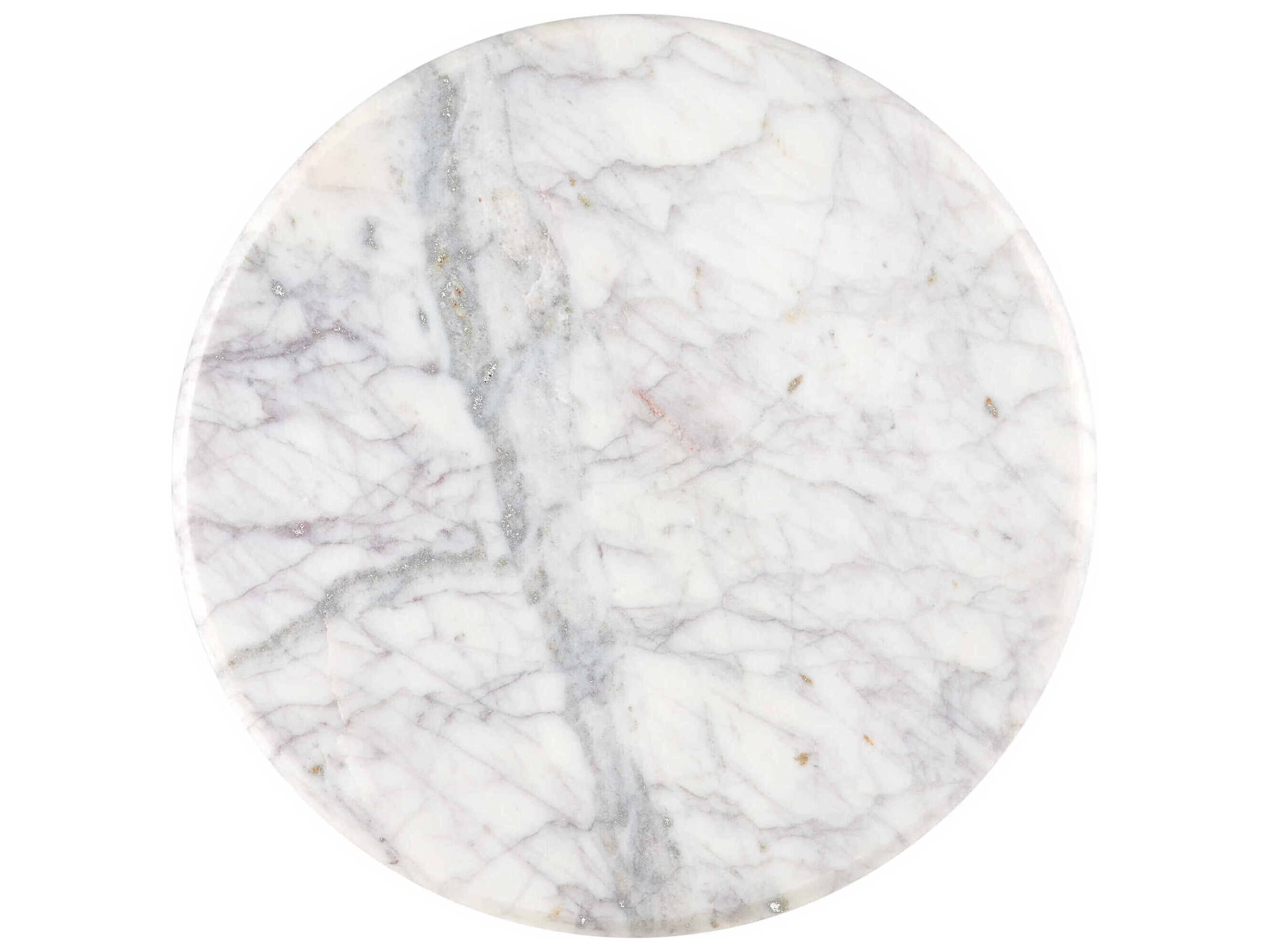 Currey & Company Passementerie Round Marble Natural White End Table