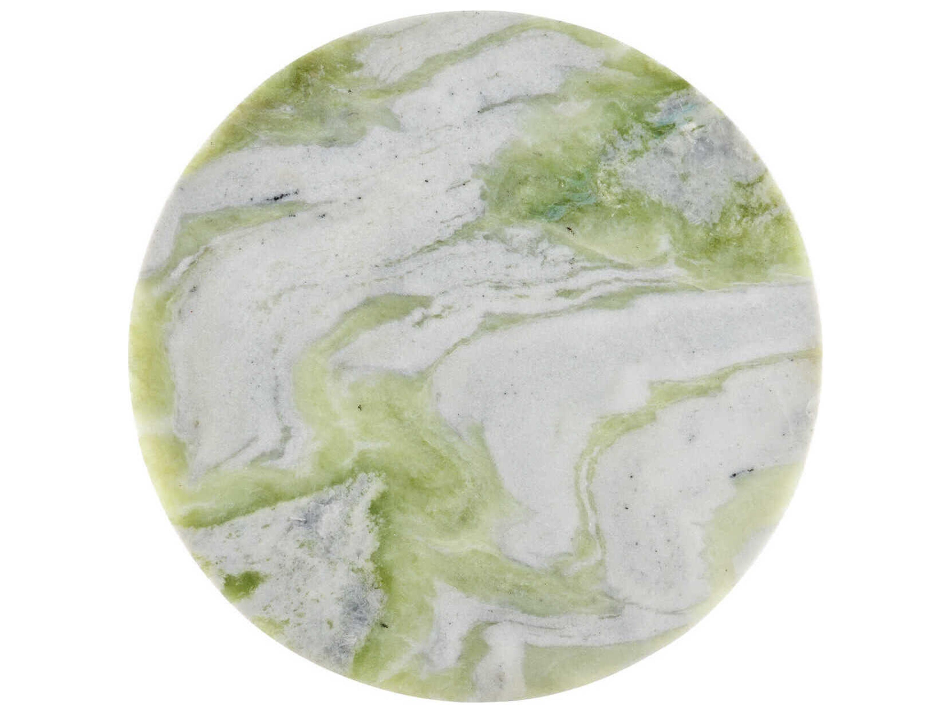 Currey & Company Turner Round Marble Natural End Table