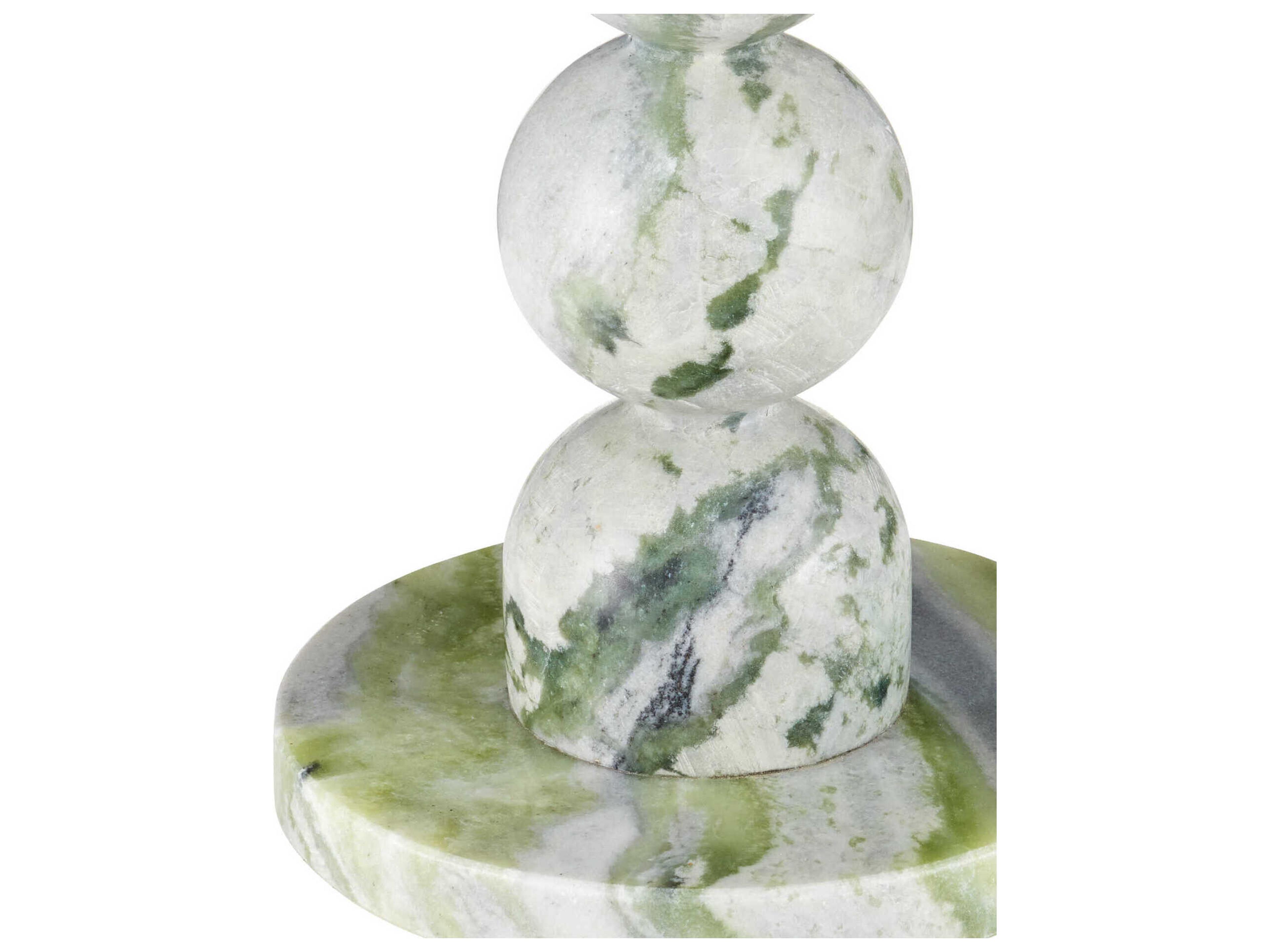 Currey & Company Turner Round Marble Natural End Table