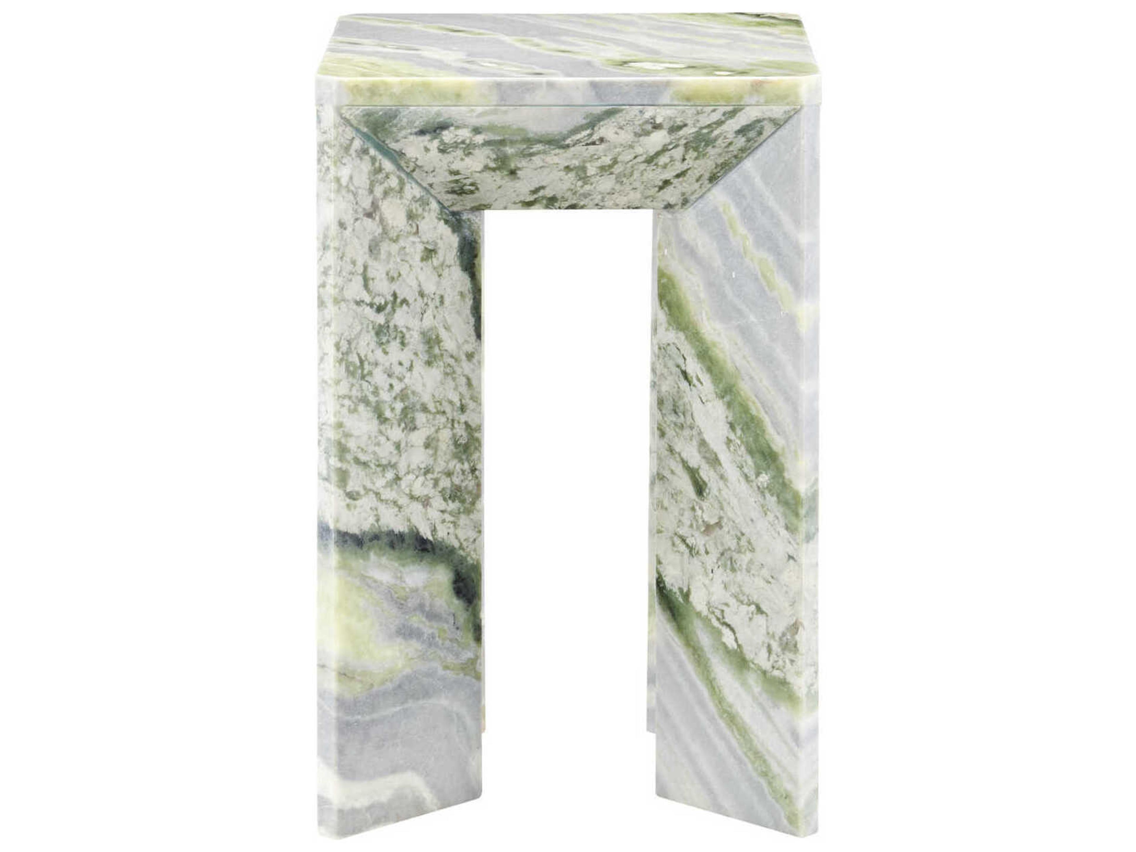 Currey & Company Minerale Square Marble Natural End Table