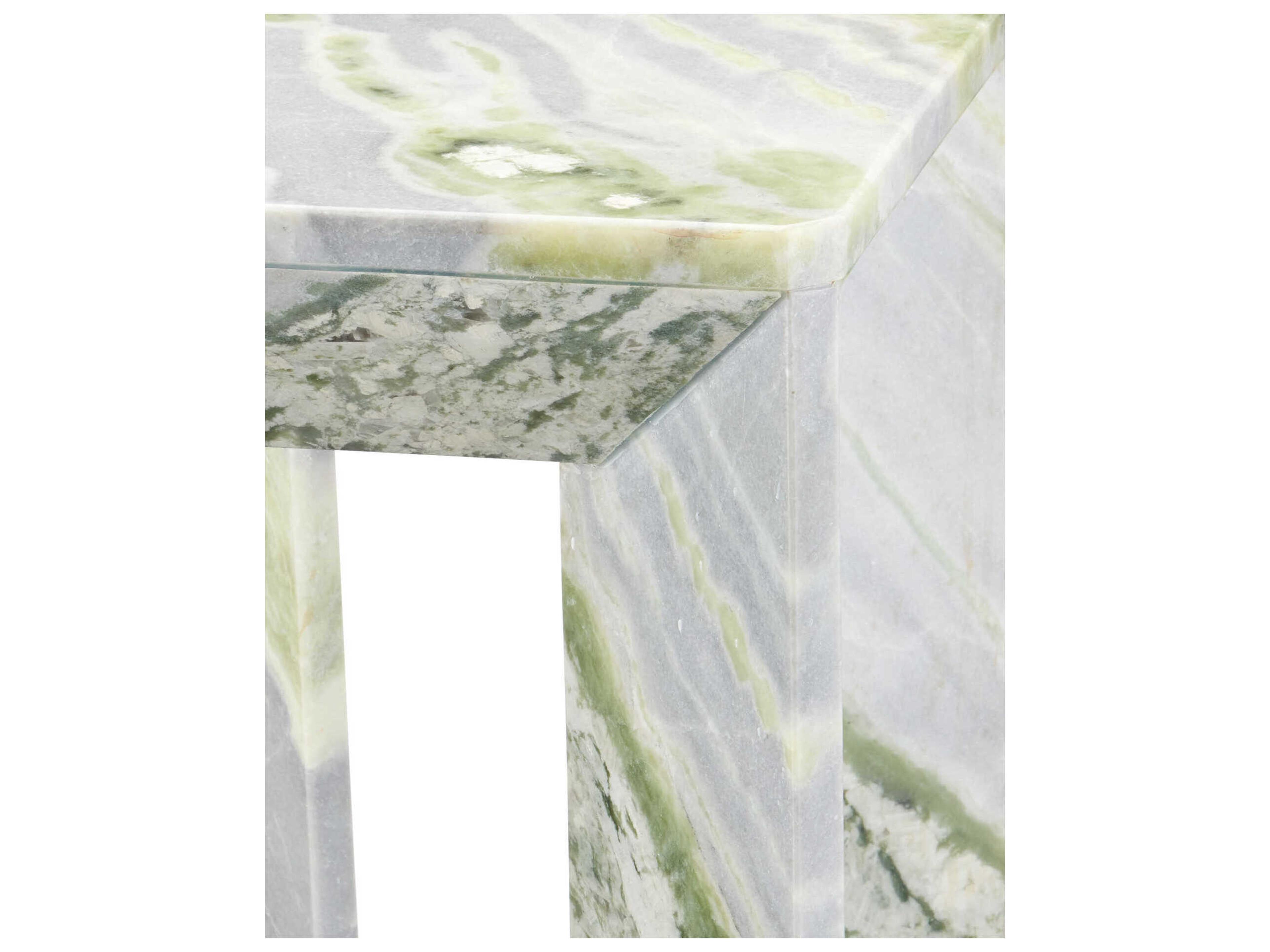 Currey & Company Minerale Square Marble Natural End Table