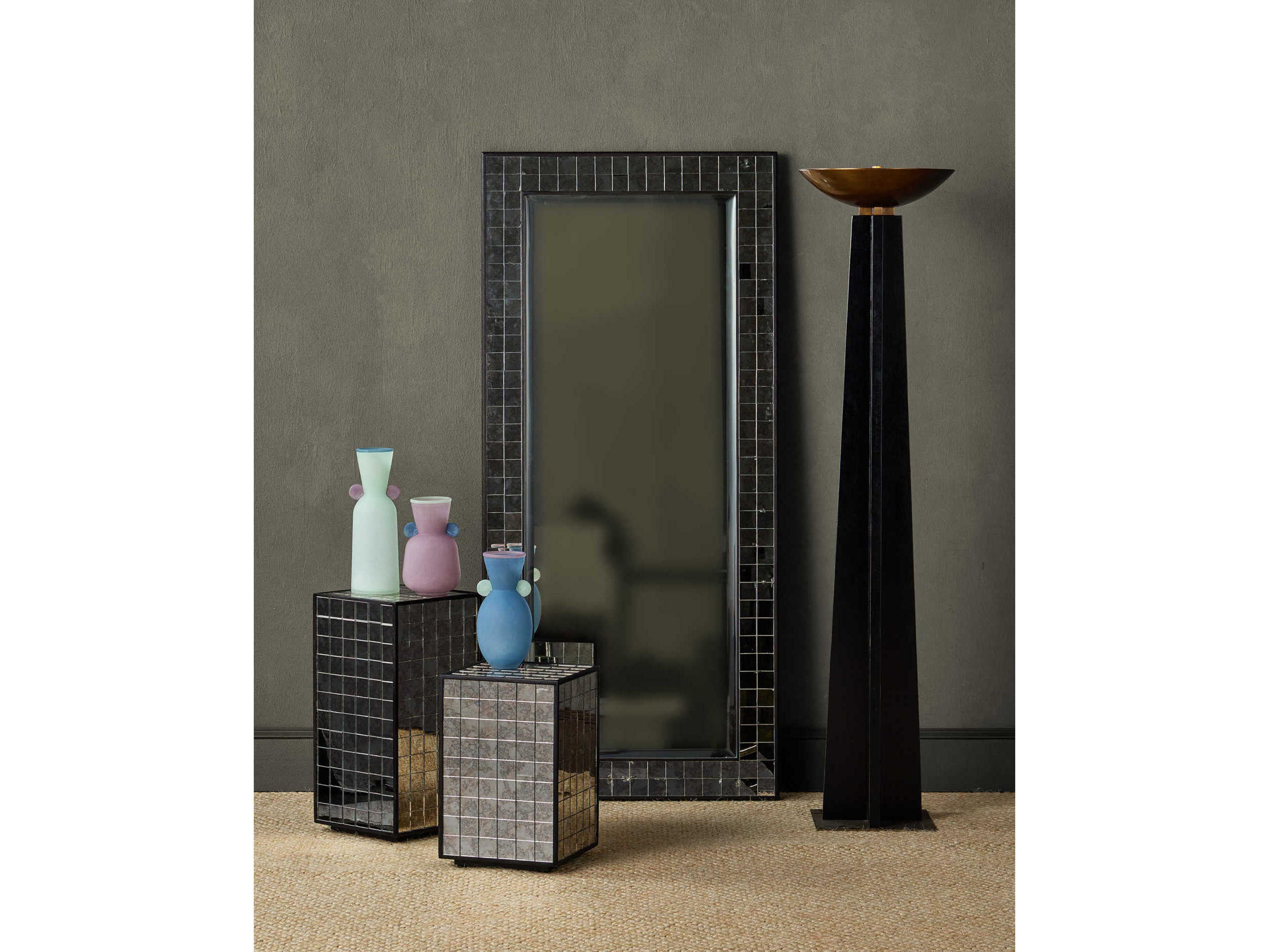 Currey & Company Mosaico Square Glass End Table