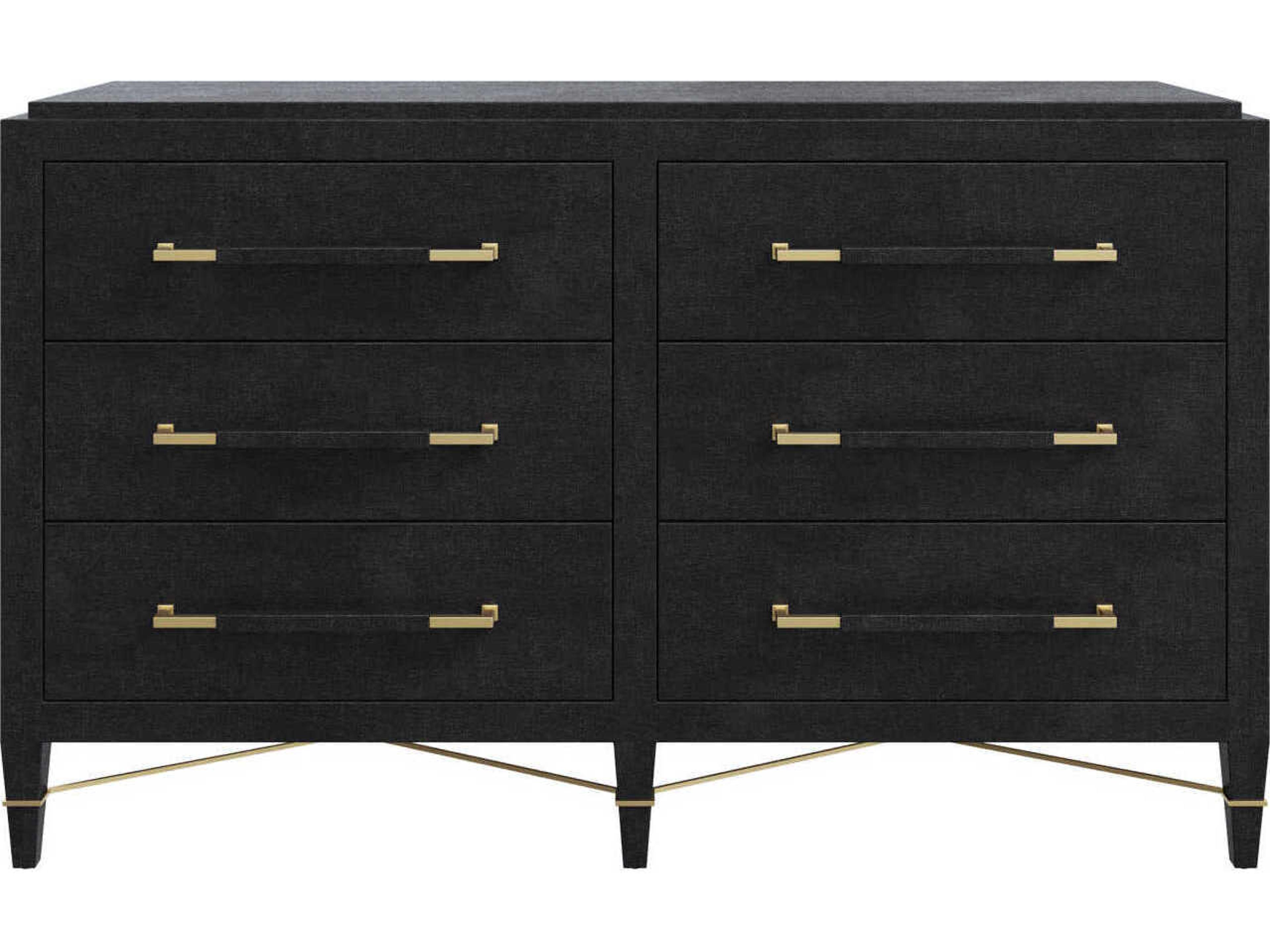 Currey & Company Verona Black 6-Drawers Dresser