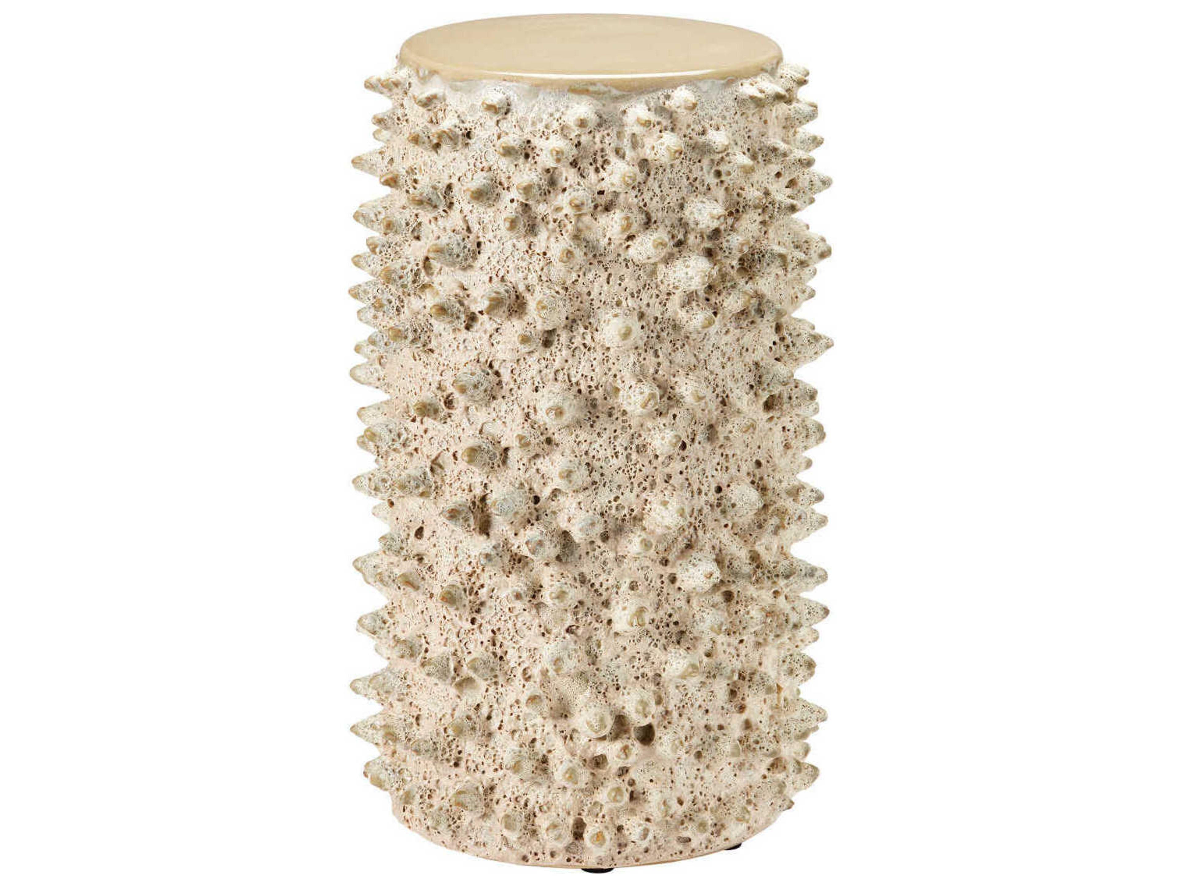 Relic Sand Round Cement End Table