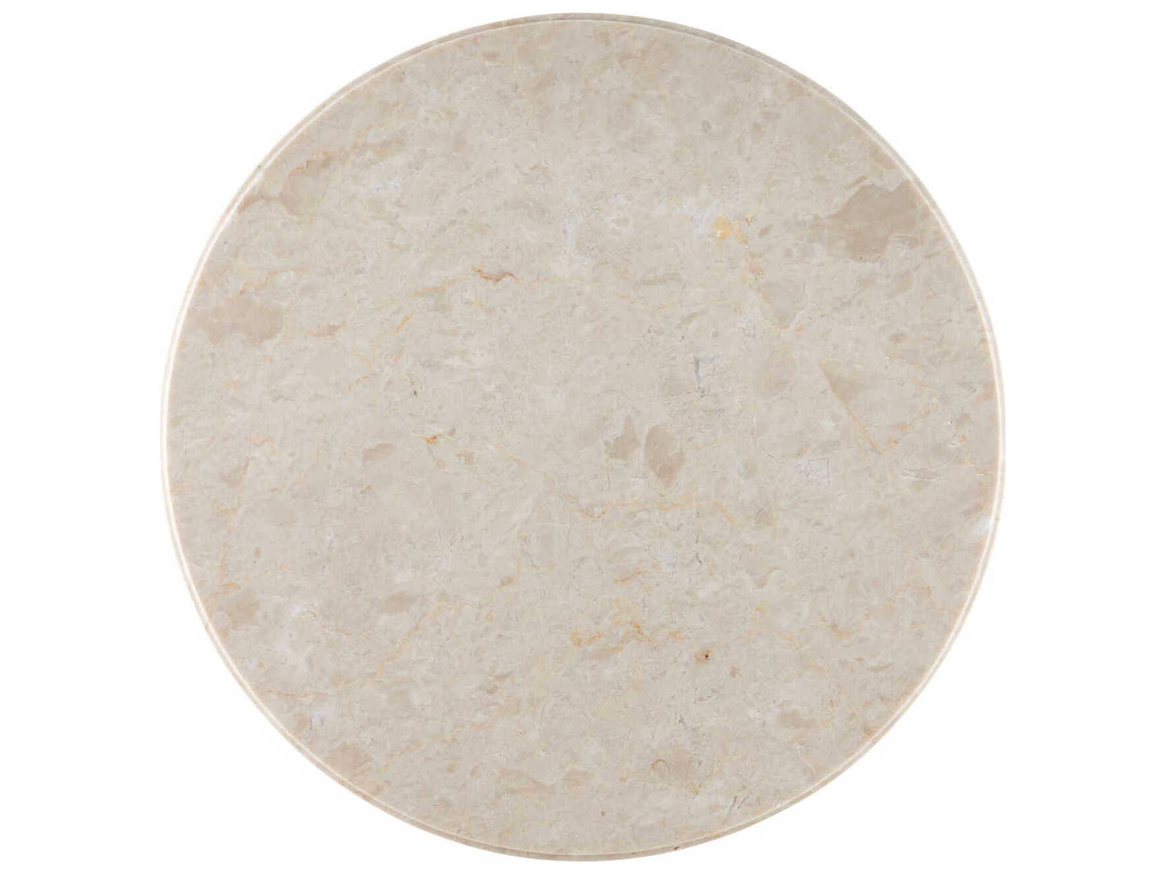 Currey & Company Tassel Round Marble Morel Brown Natural Brushed Brass End Table