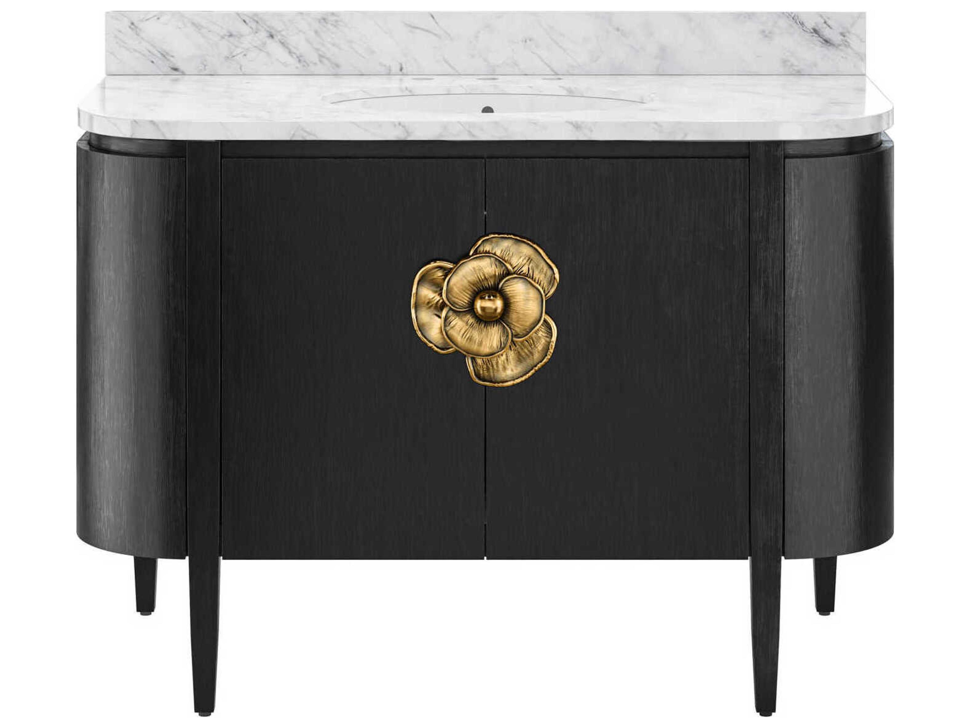 Currey & Company Briallen 48" Satin Black Vanity