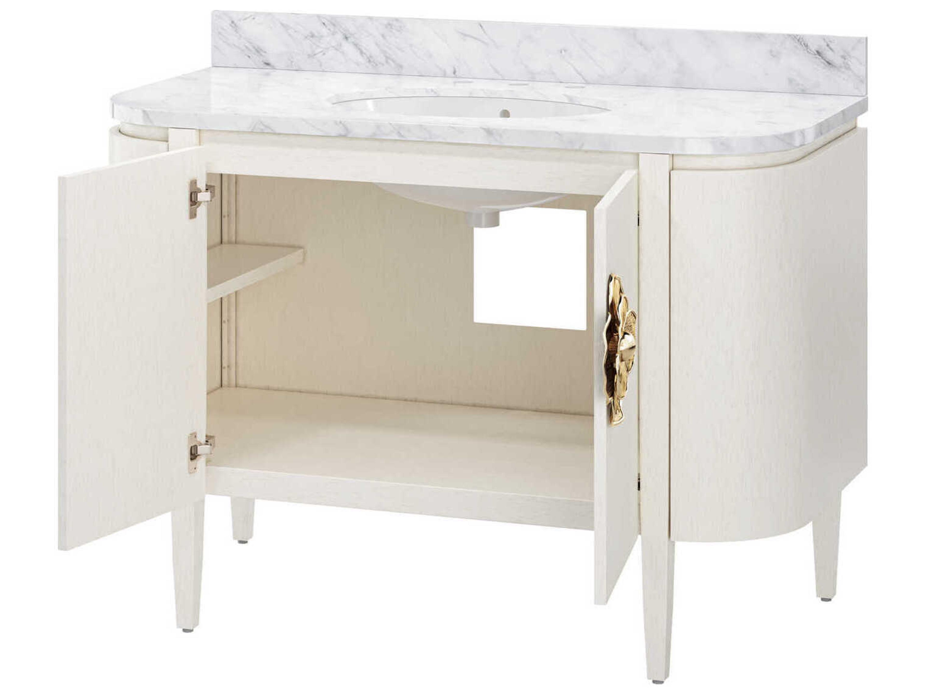 Currey & Company Briallen 48" Satin White Vanity