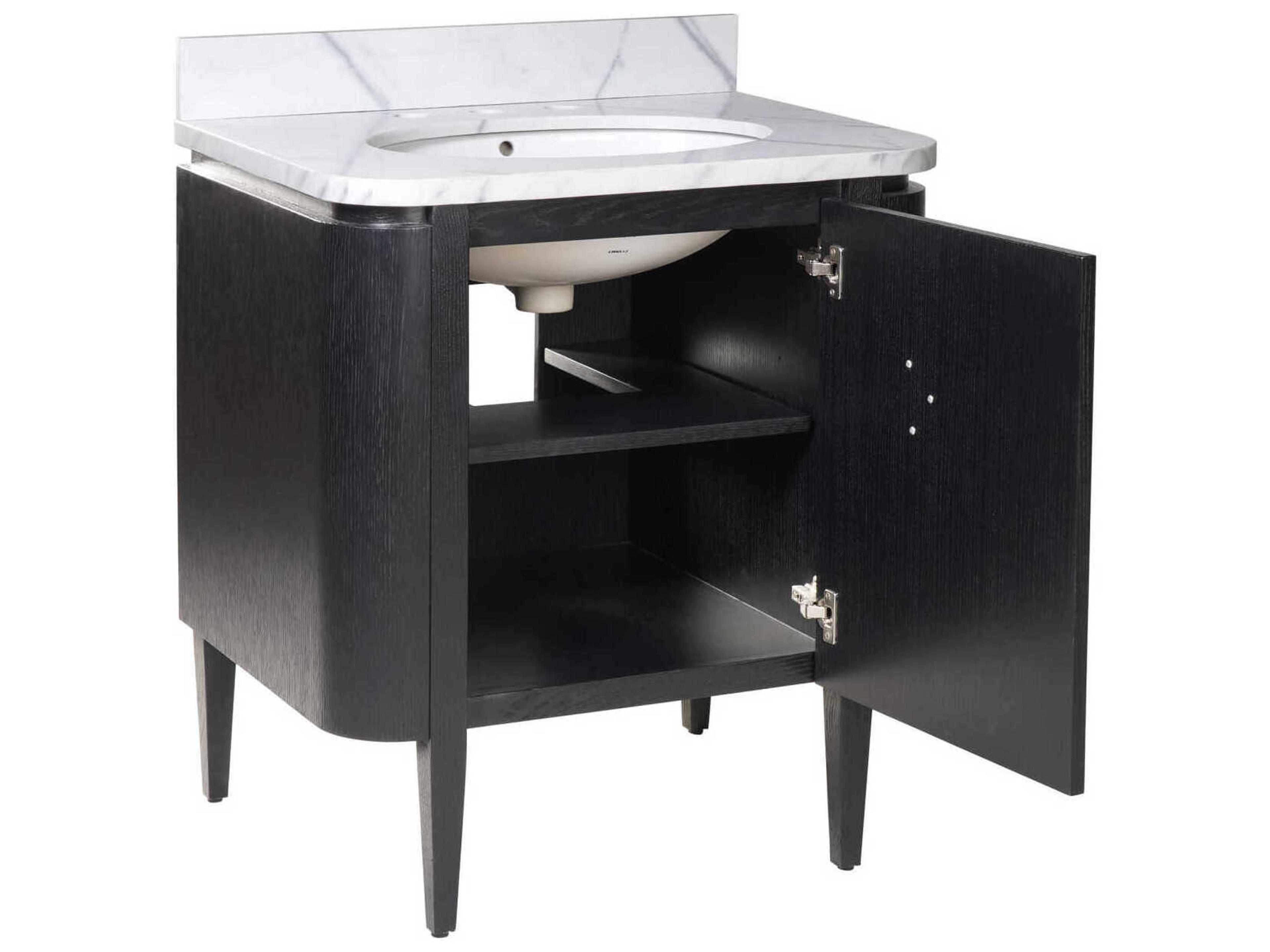 Currey & Company Briallen 30" Satin Black Vanity