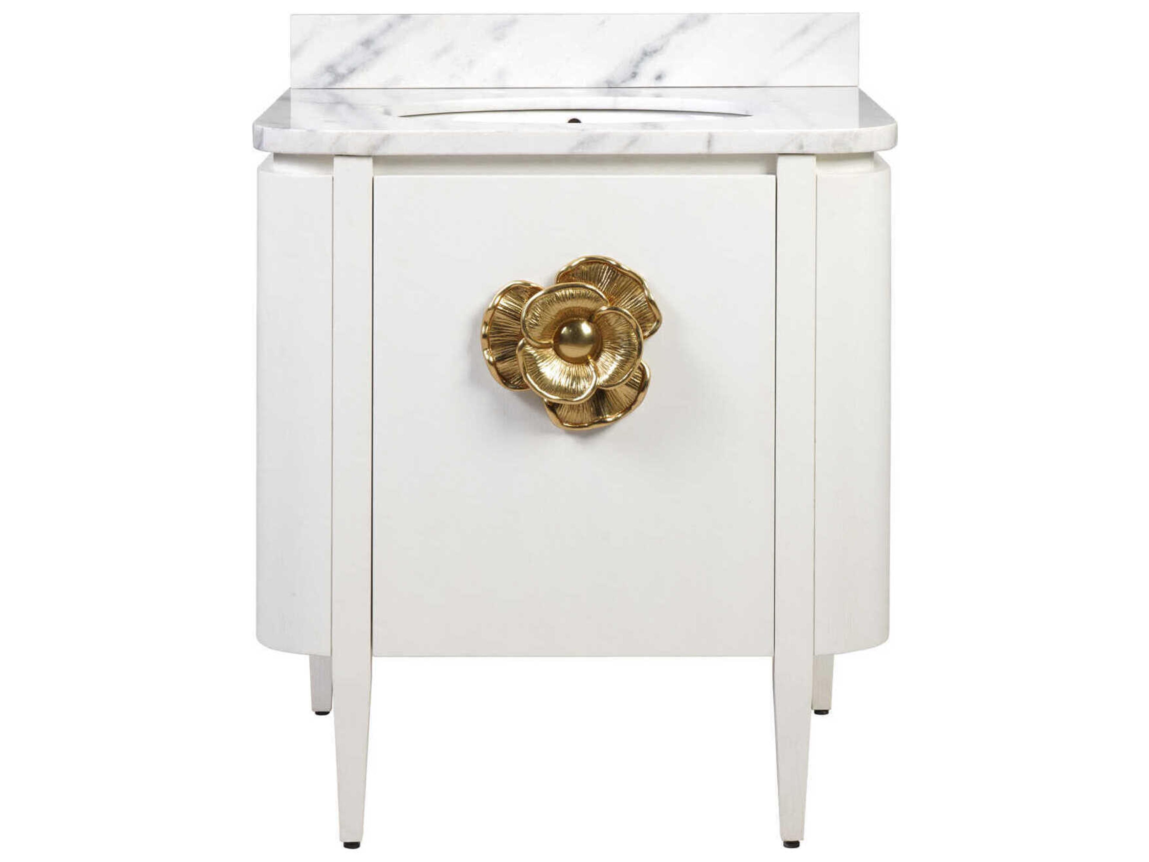 Currey & Company Briallen 30" Satin White Vanity