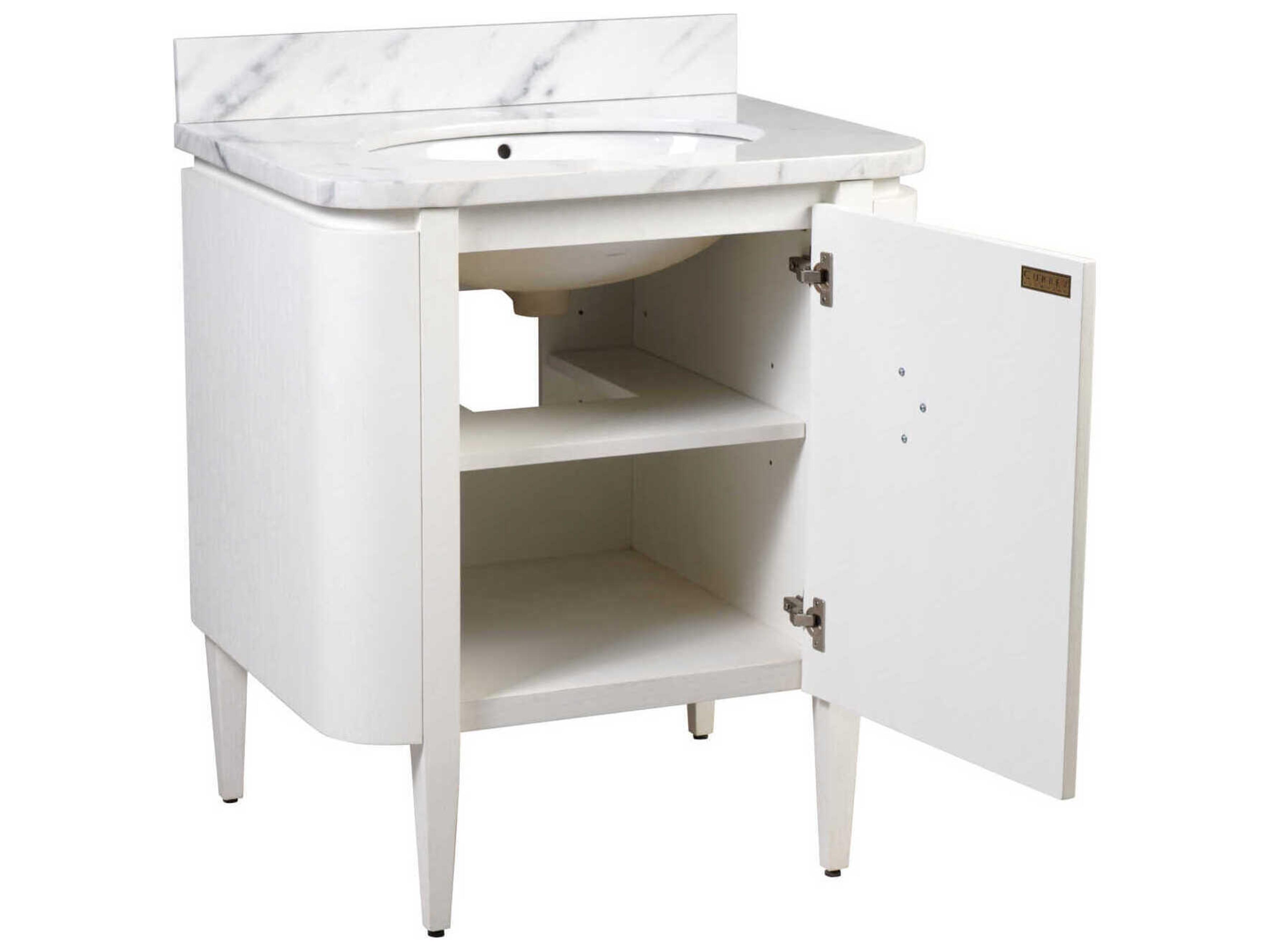 Currey & Company Briallen 30" Satin White Vanity