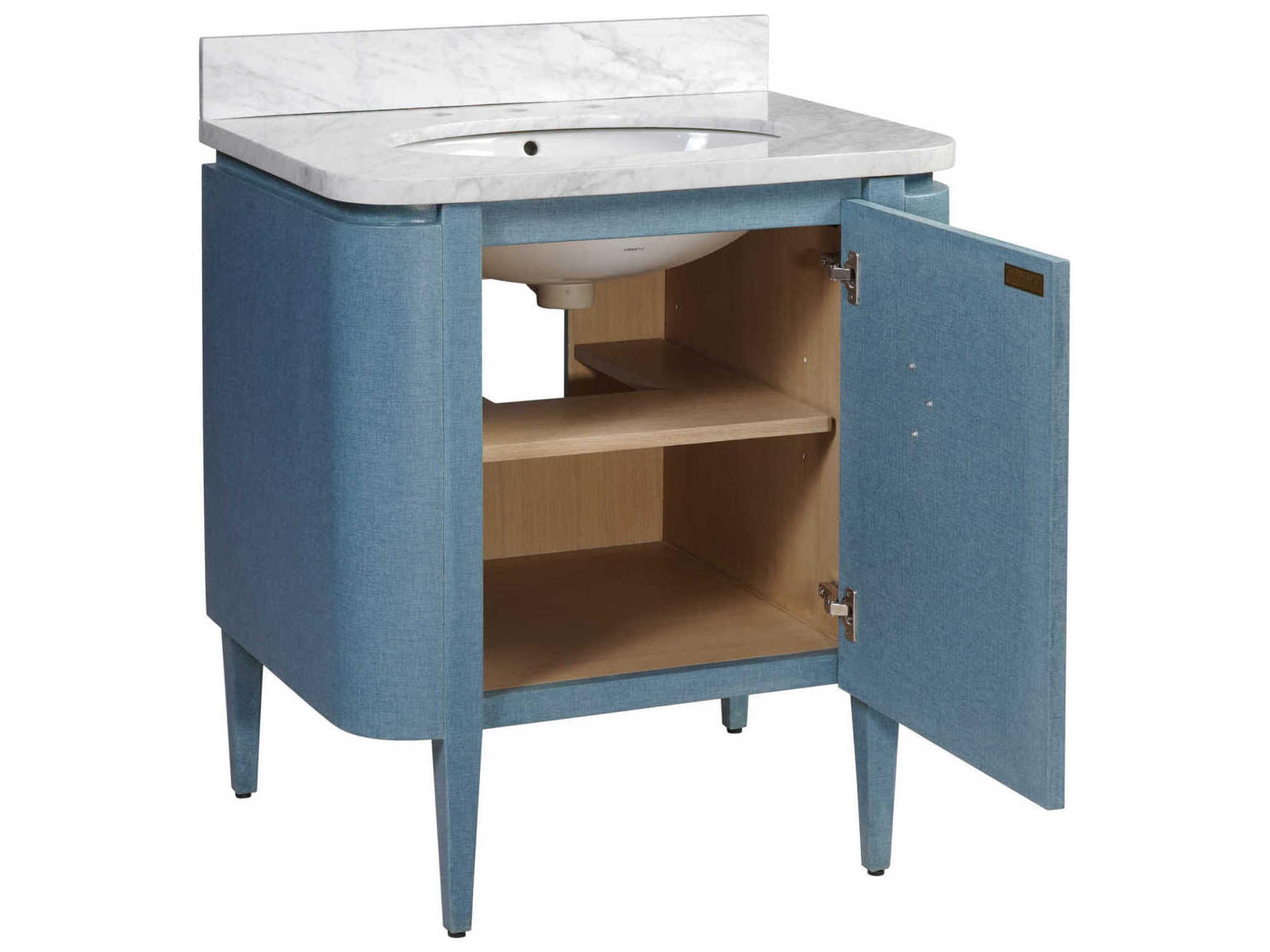 Currey & Company Briallen 30" Textured Blue Vanity