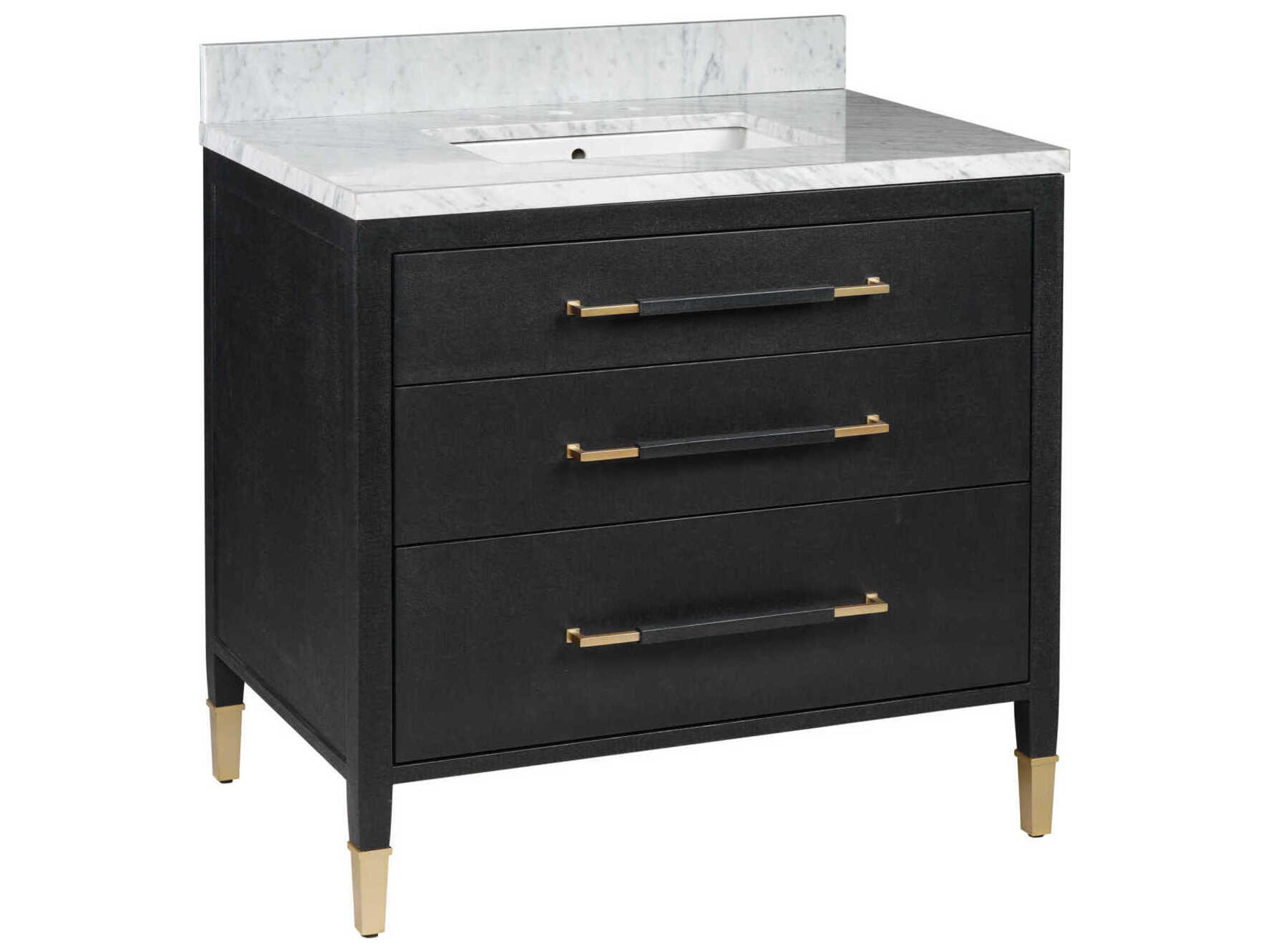 Currey & Company Verona 36" Textured Black Vanity