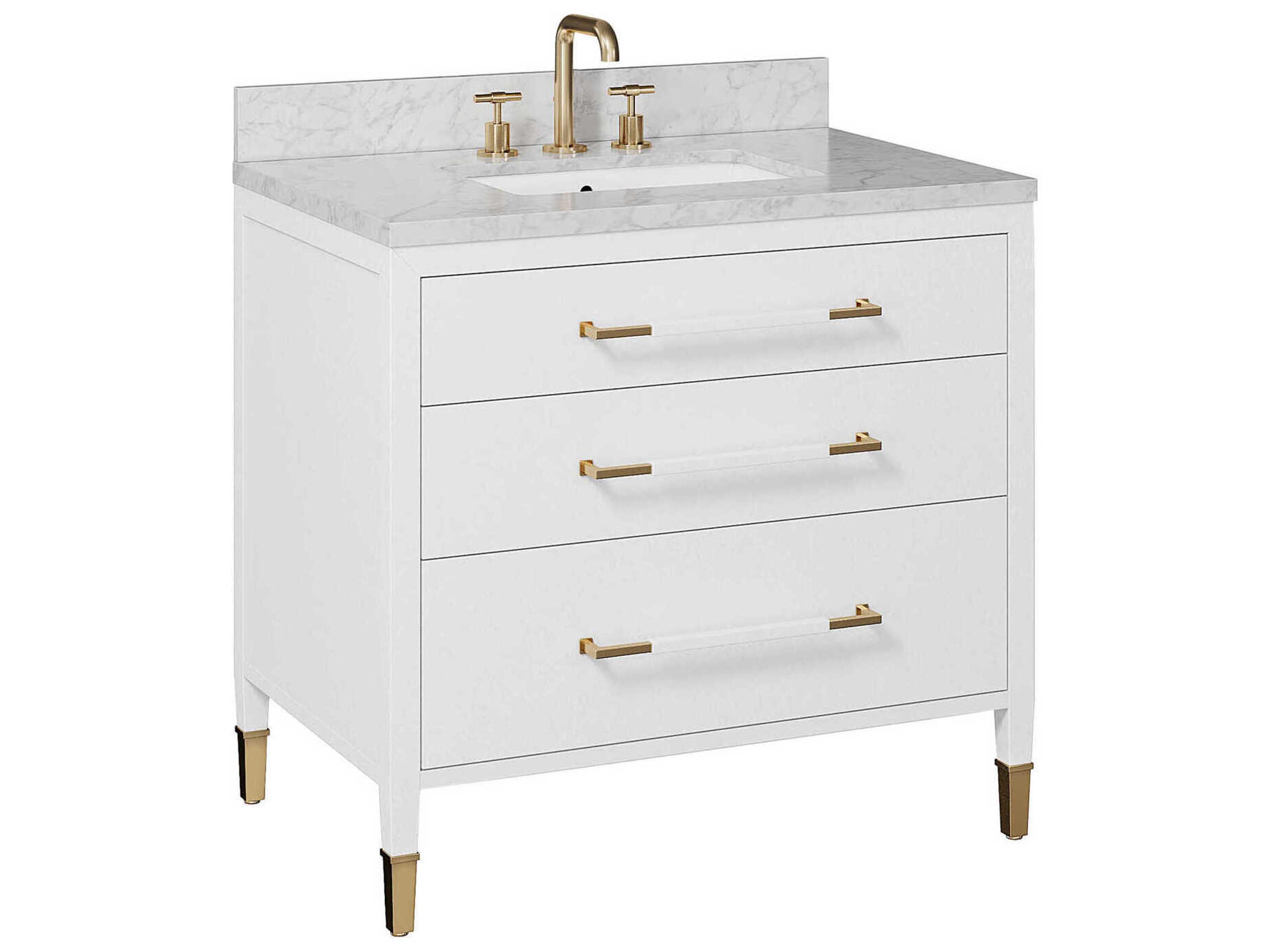 Verona 36" Polished White Vanity