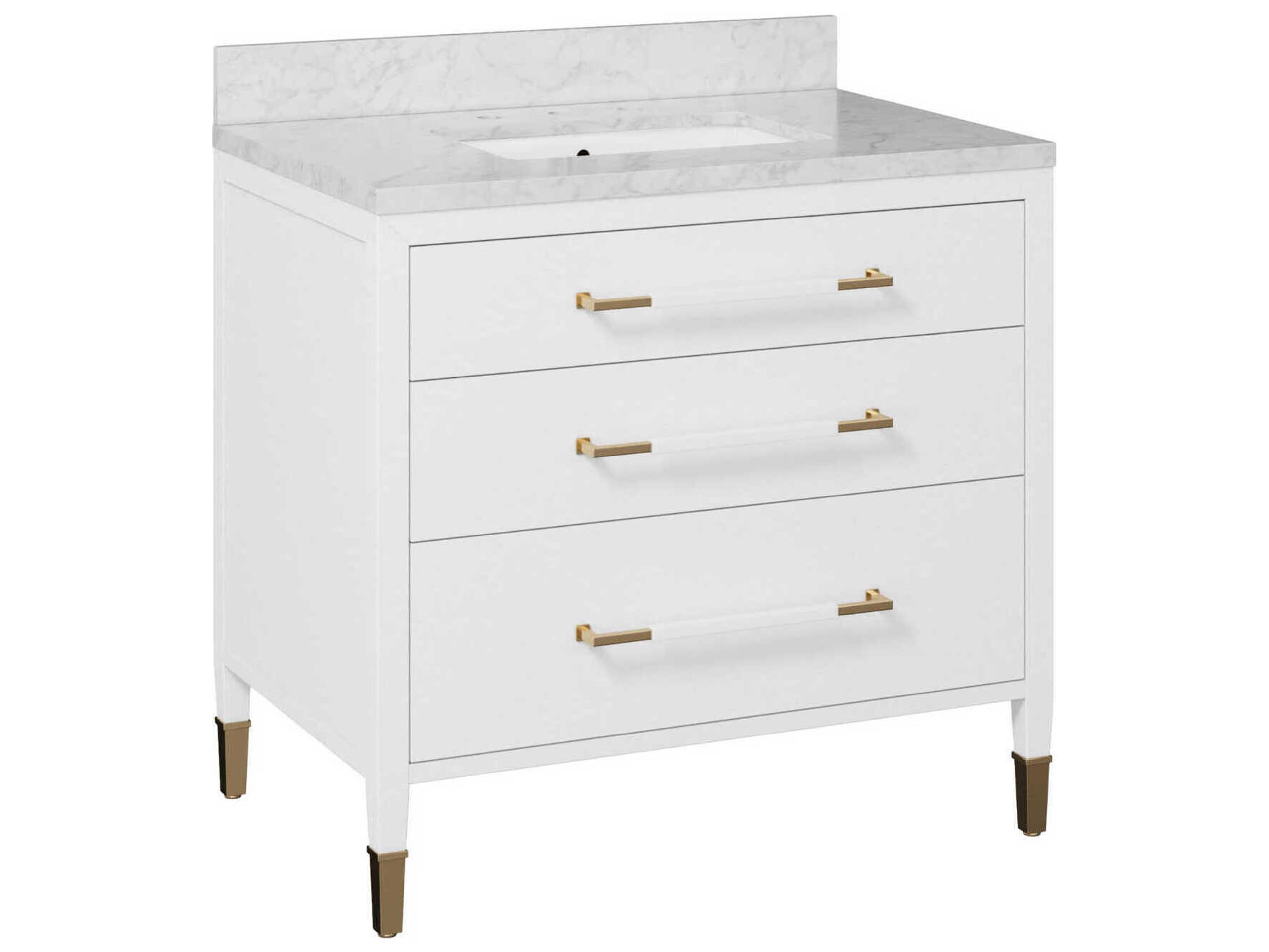 Currey & Company Verona 36" Polished White Vanity