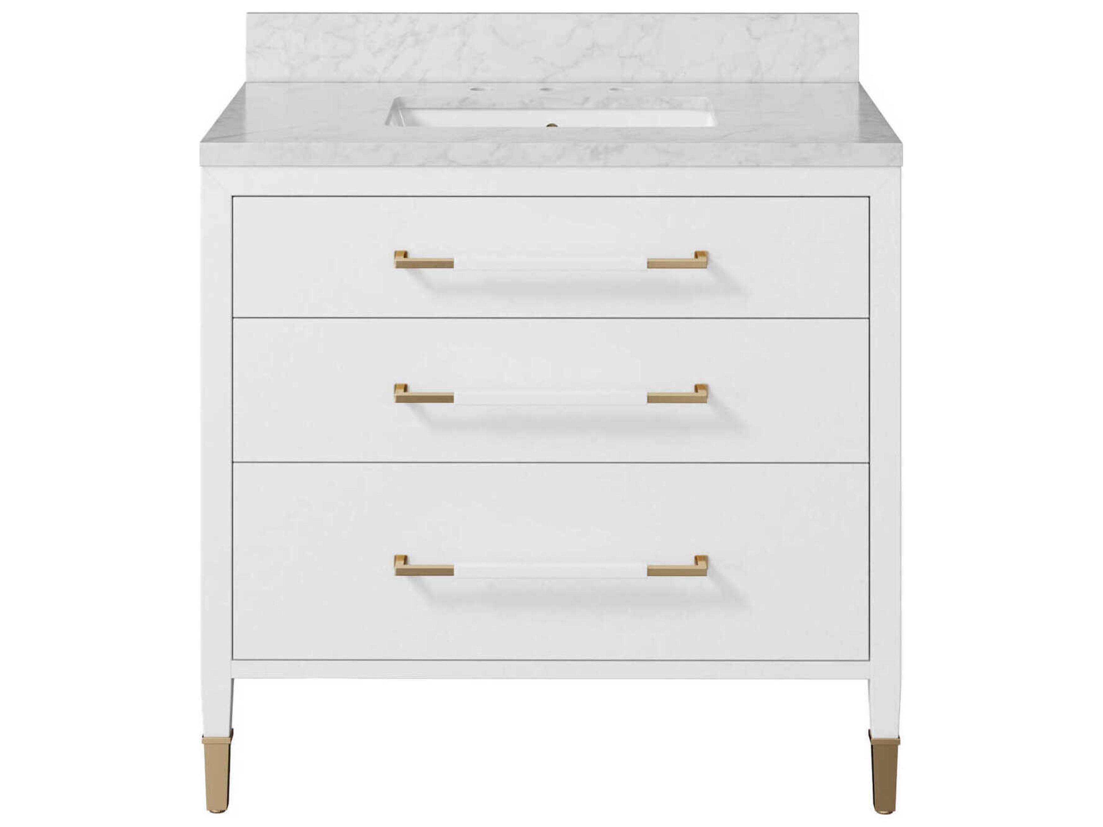 Currey & Company Verona 36" Polished White Vanity