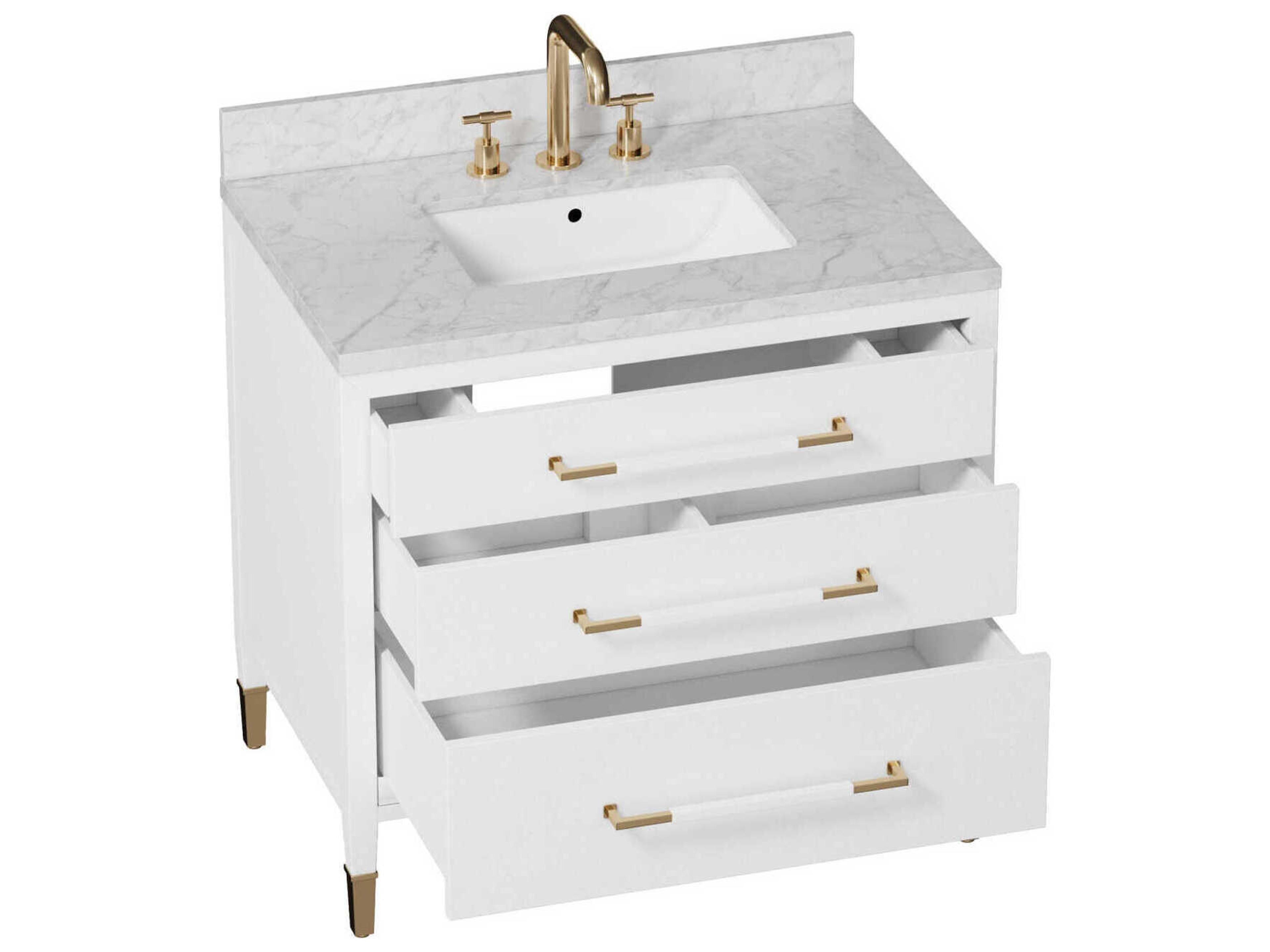 Currey & Company Verona 36" Polished White Vanity