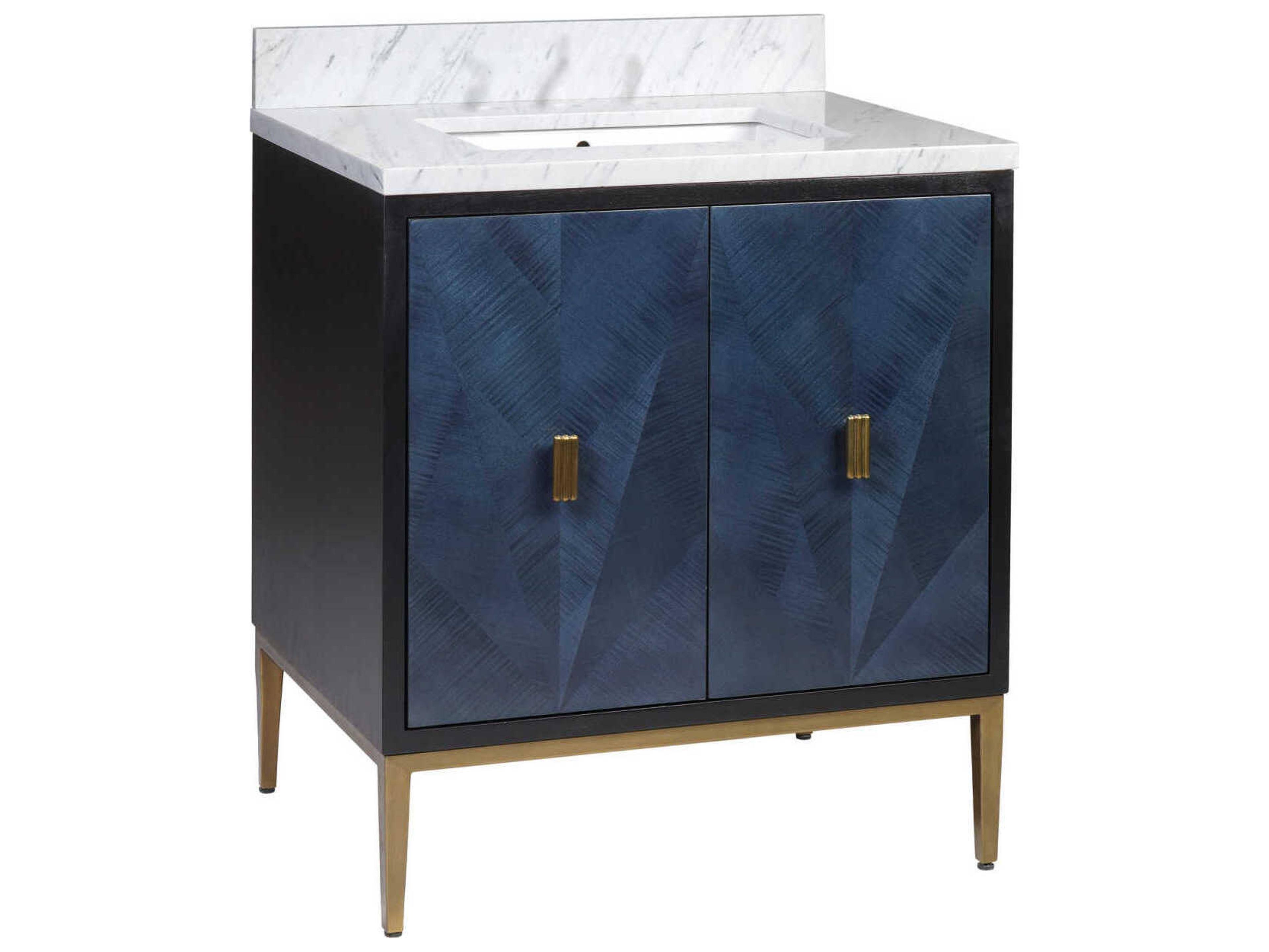Currey & Company Kallista 30" Polished Blue Vanity