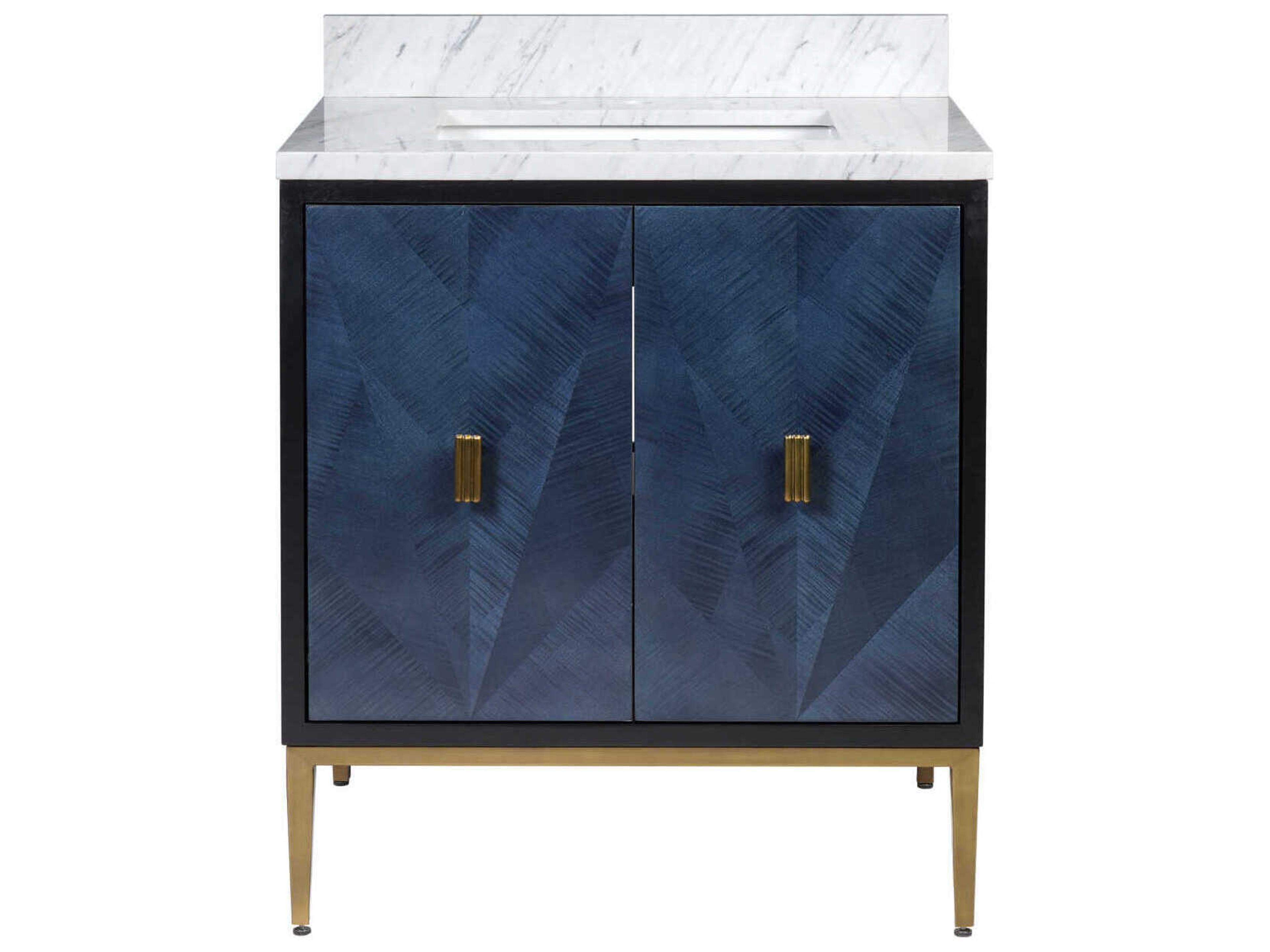 Currey & Company Kallista 30" Polished Blue Vanity