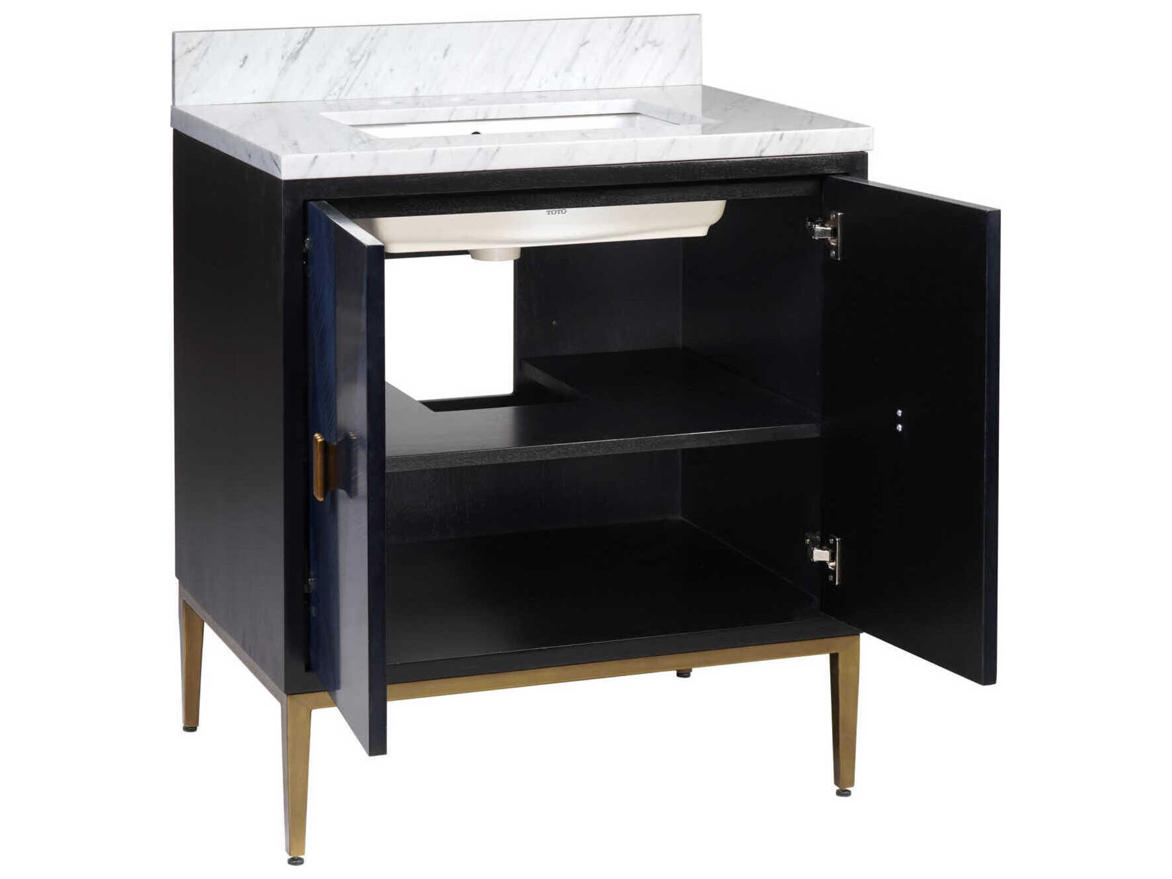 Currey & Company Kallista 30" Polished Blue Vanity