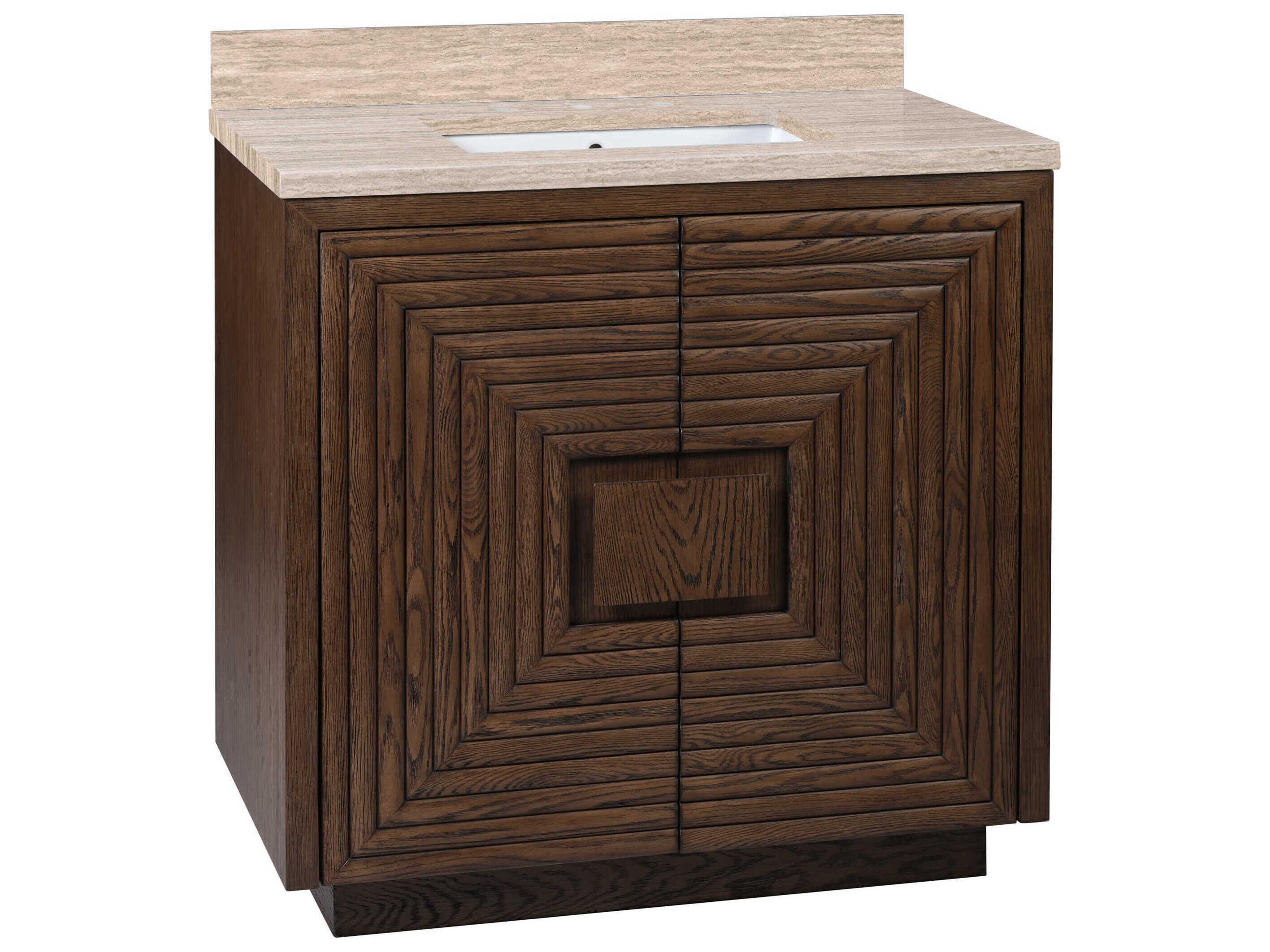 Currey & Company Morombe 36" Cocoa Natural White Vanity