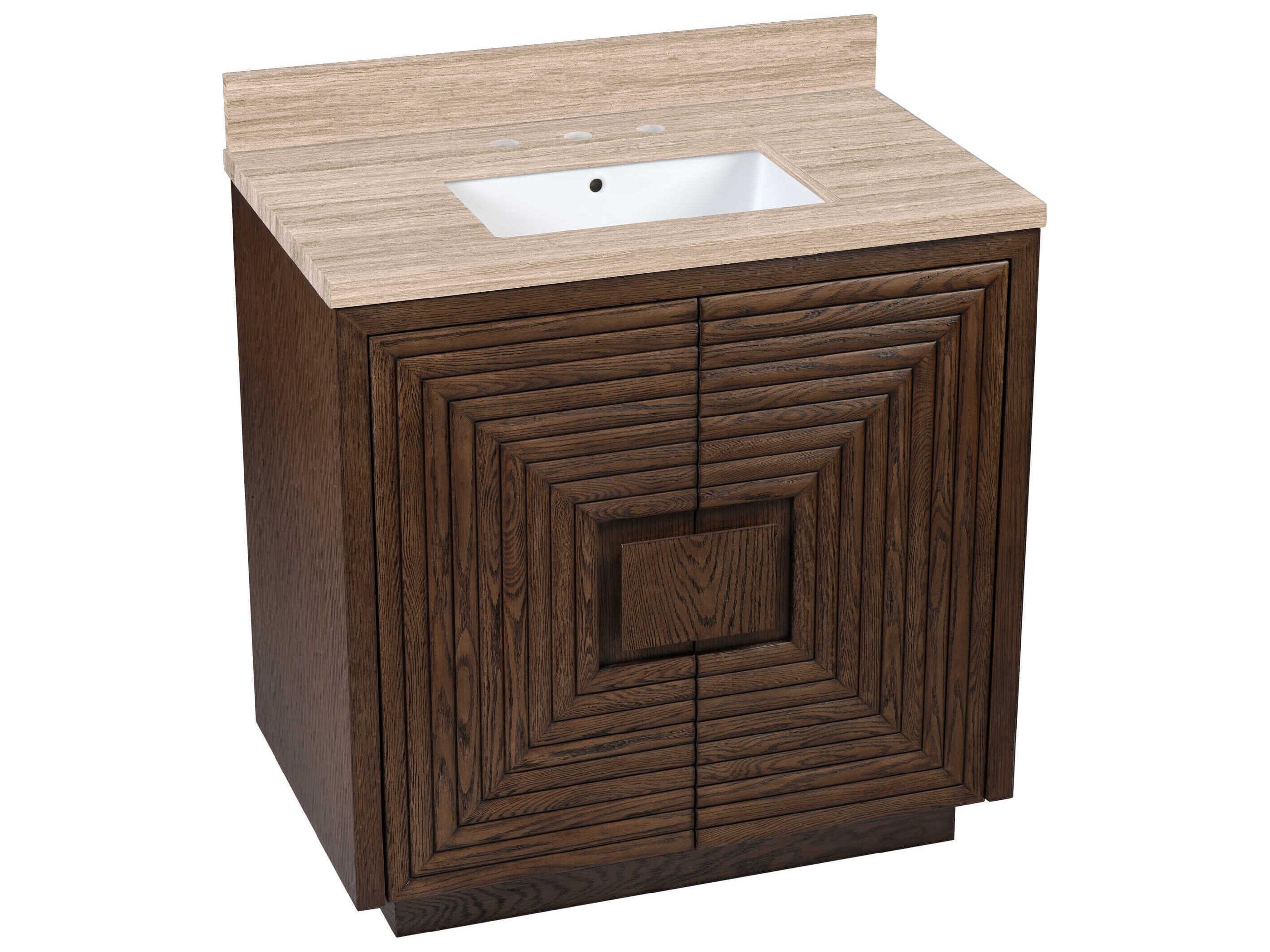 Currey & Company Morombe 36" Cocoa Natural White Vanity