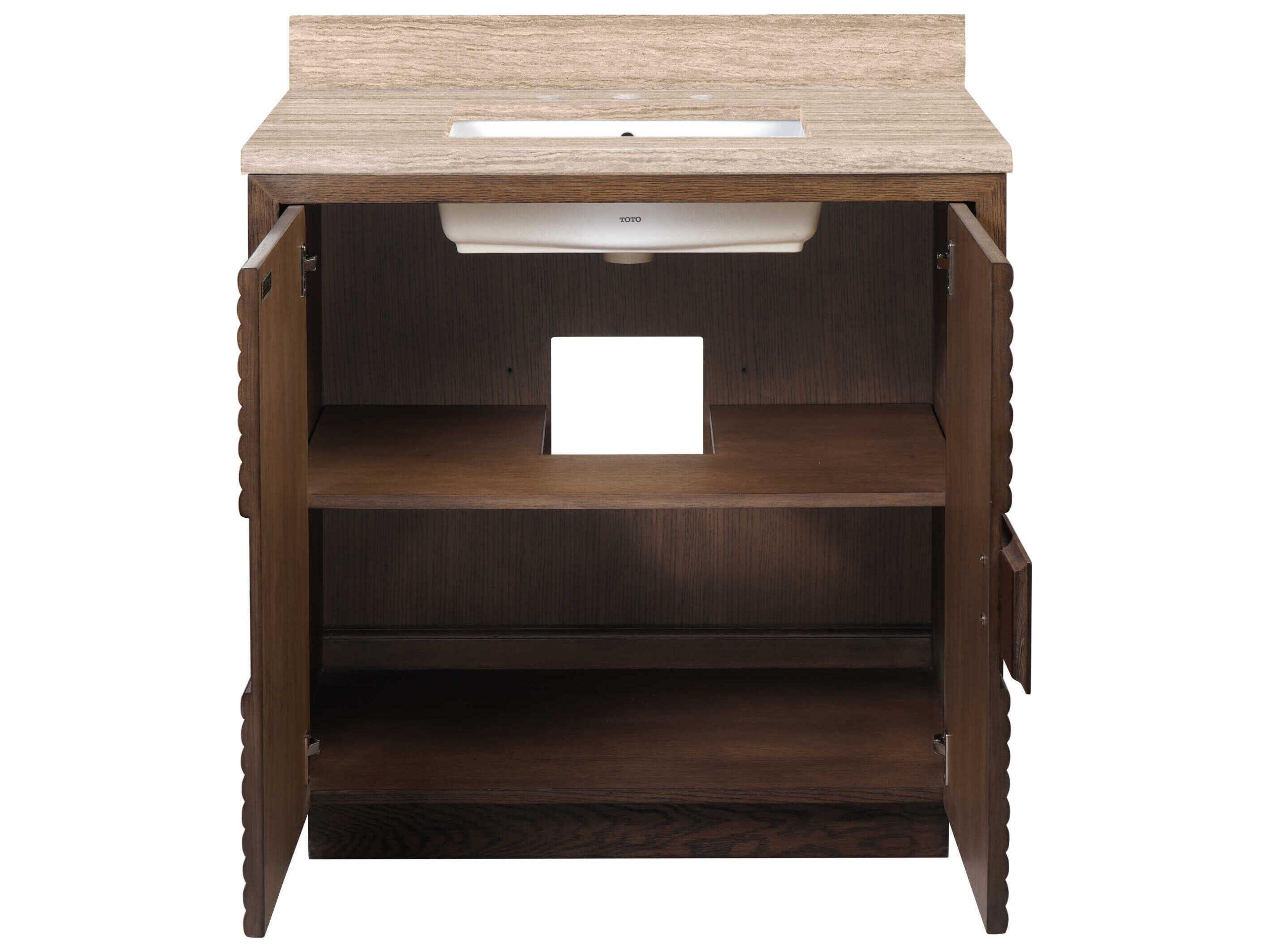 Currey & Company Morombe 36" Cocoa Natural White Vanity