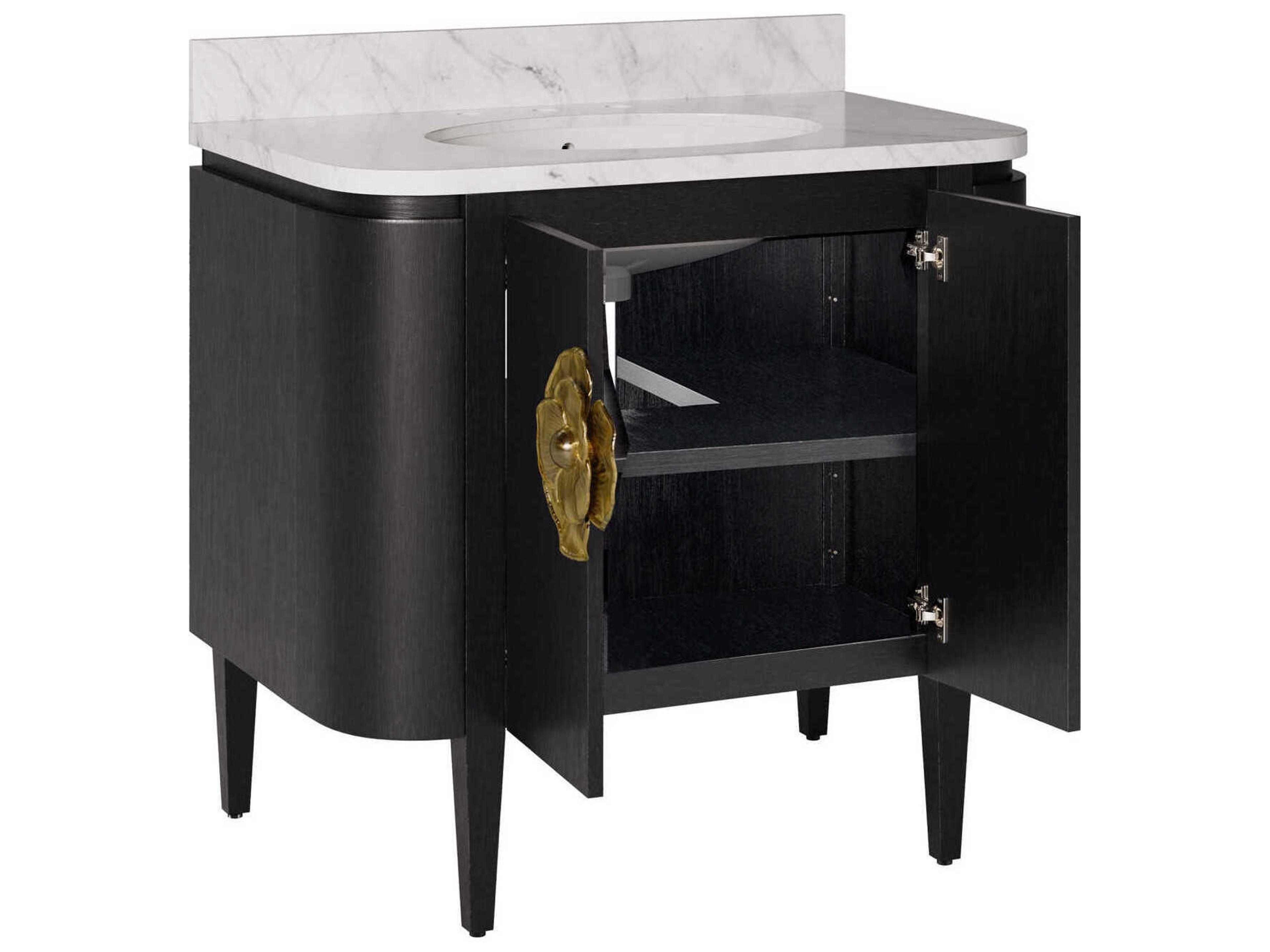 Currey & Company Briallen 36" Black Vanity