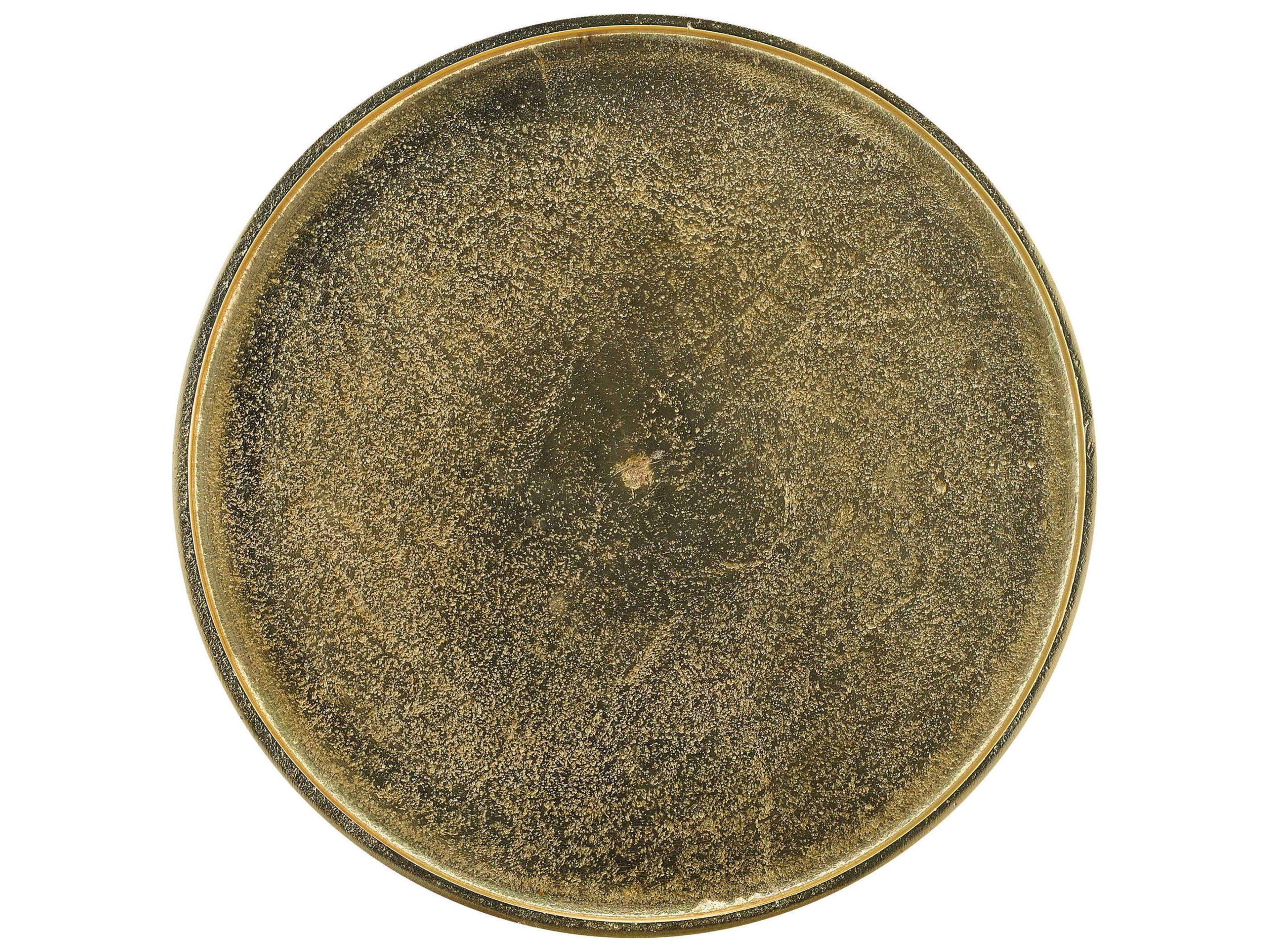 Currey & Company Piaf Round Metal Gold End Table