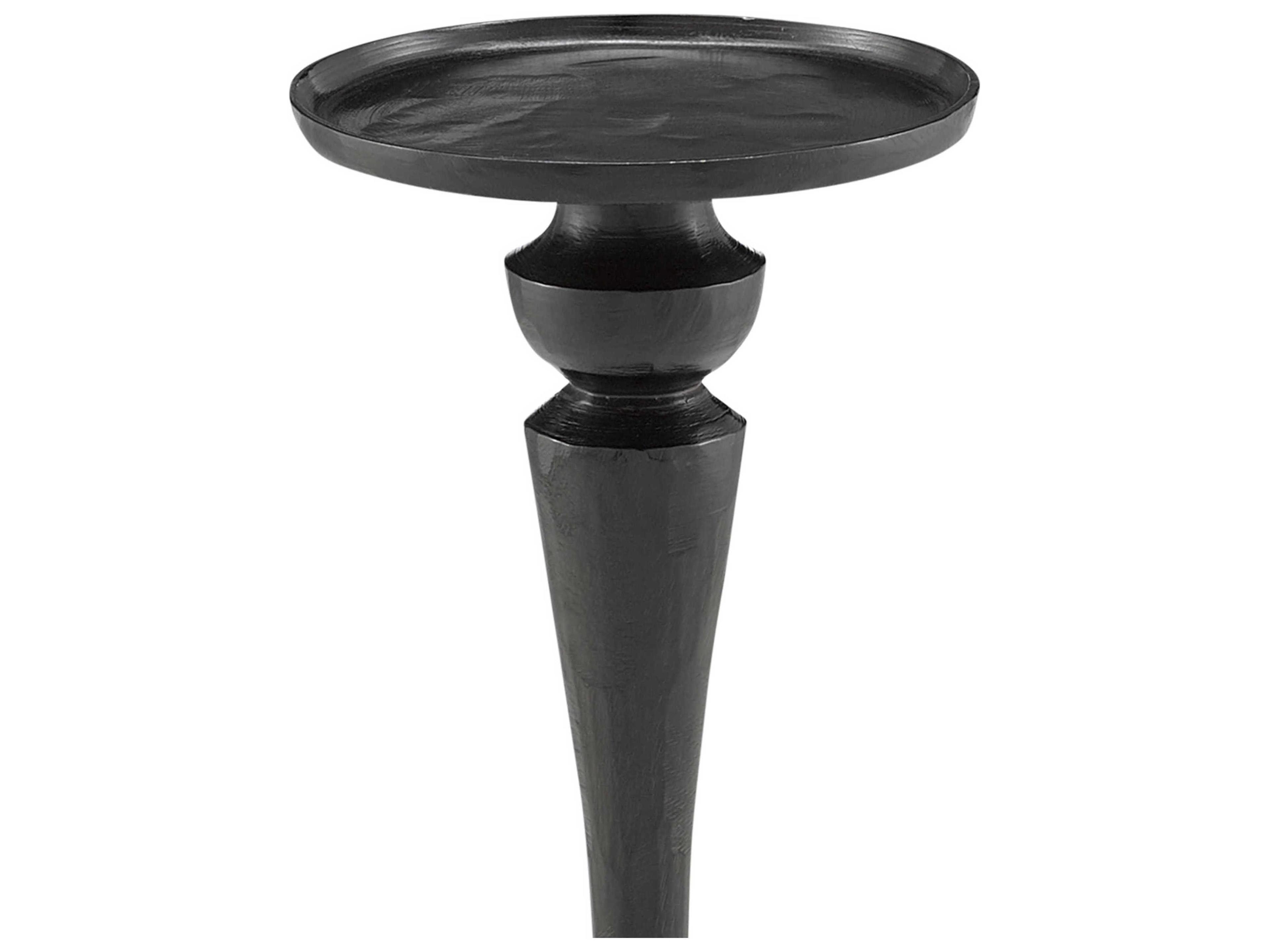 Currey & Company Talia 8" Round Metal Matte Bronze End Table