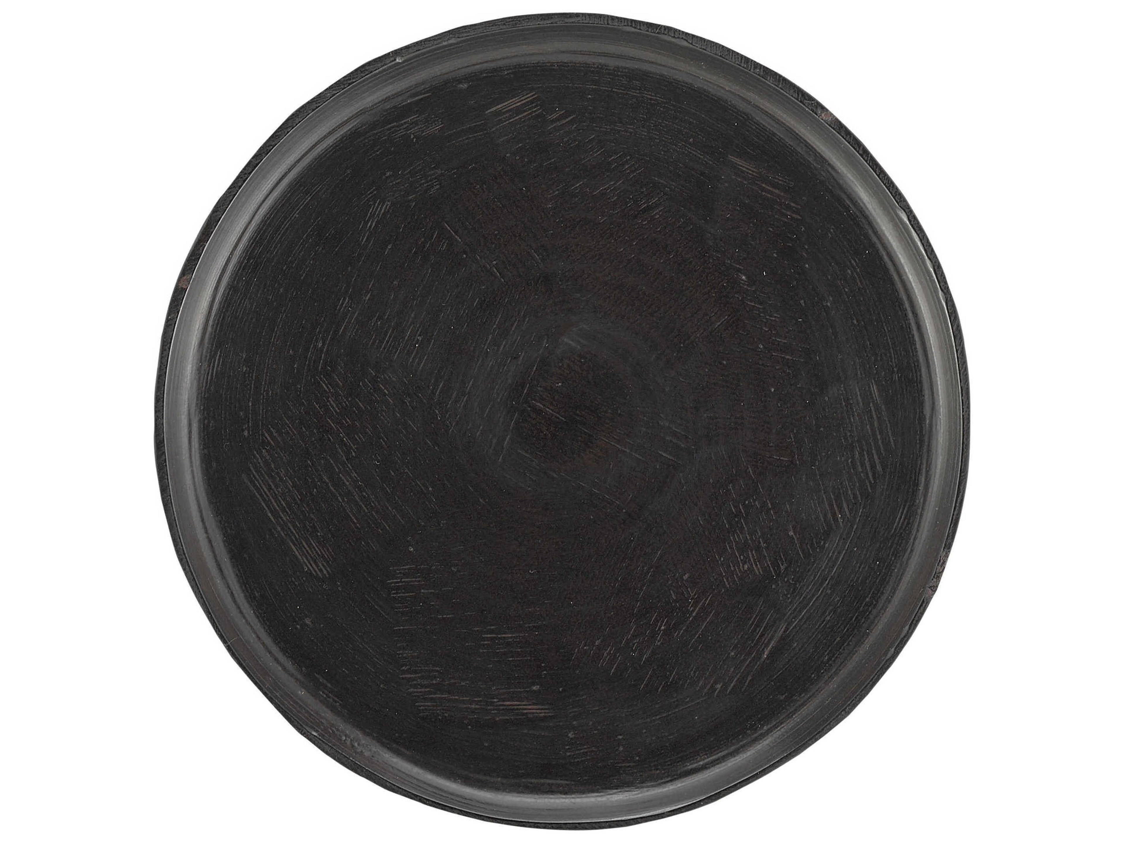 Currey & Company Talia 8" Round Metal Matte Bronze End Table