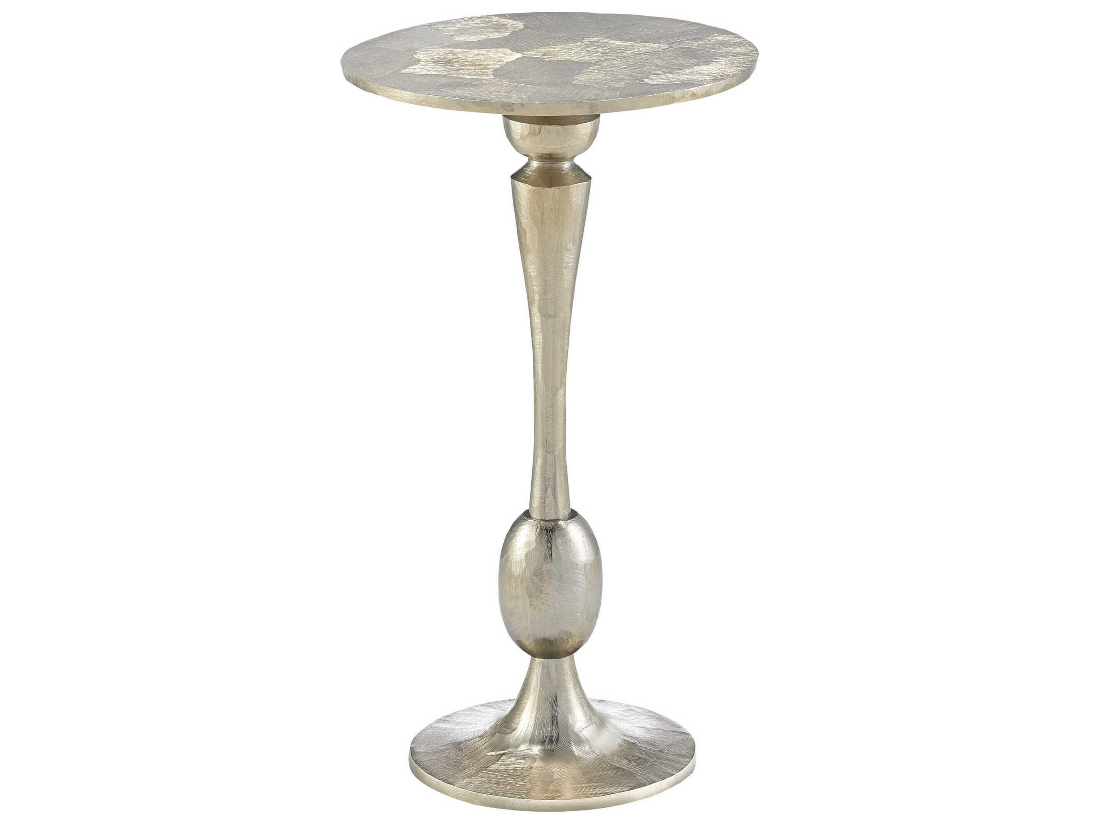 Talia Round Metal Champagne Gold End Table