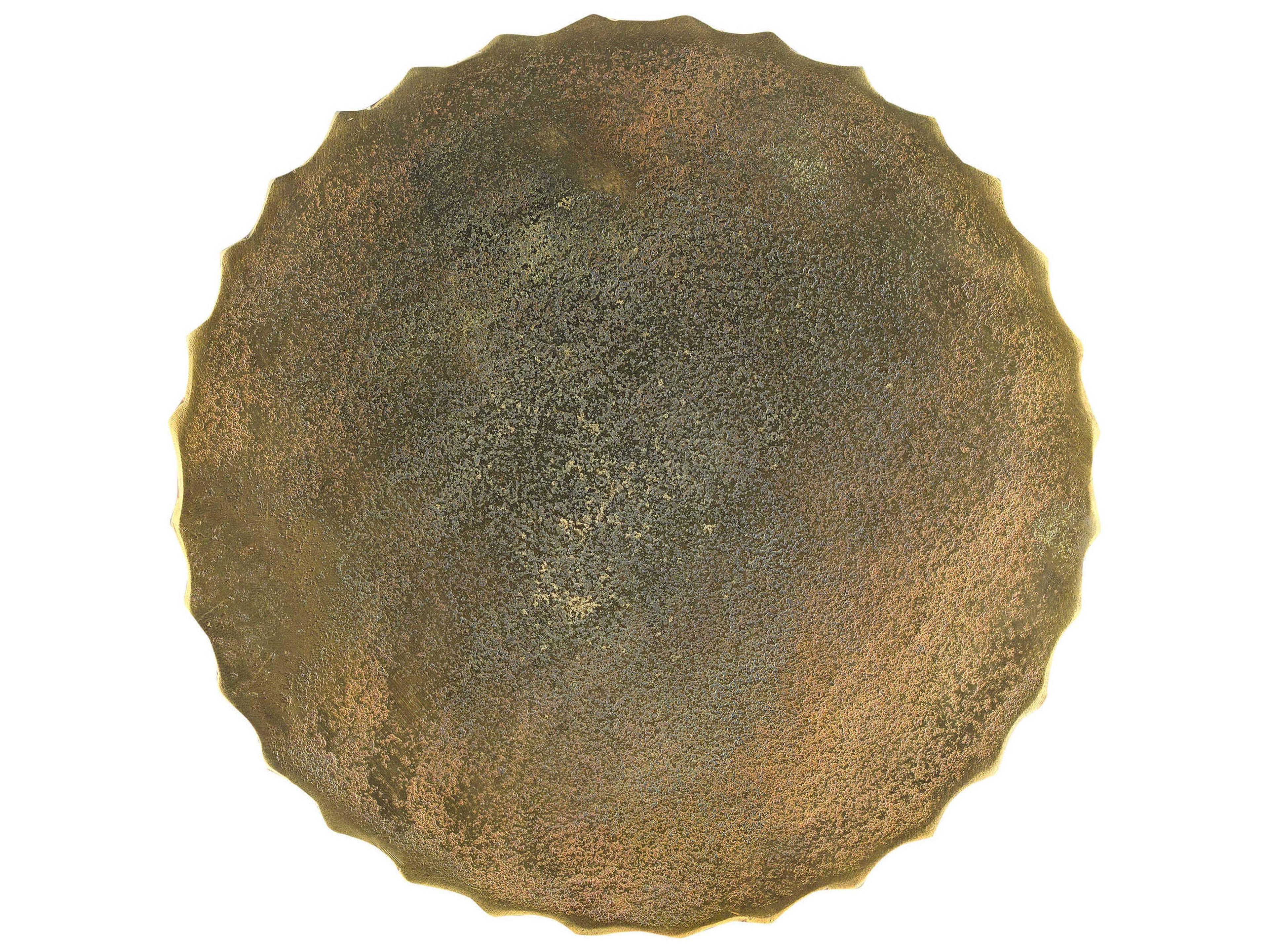 Currey & Company Rasi Round Metal Antique Brass End Table