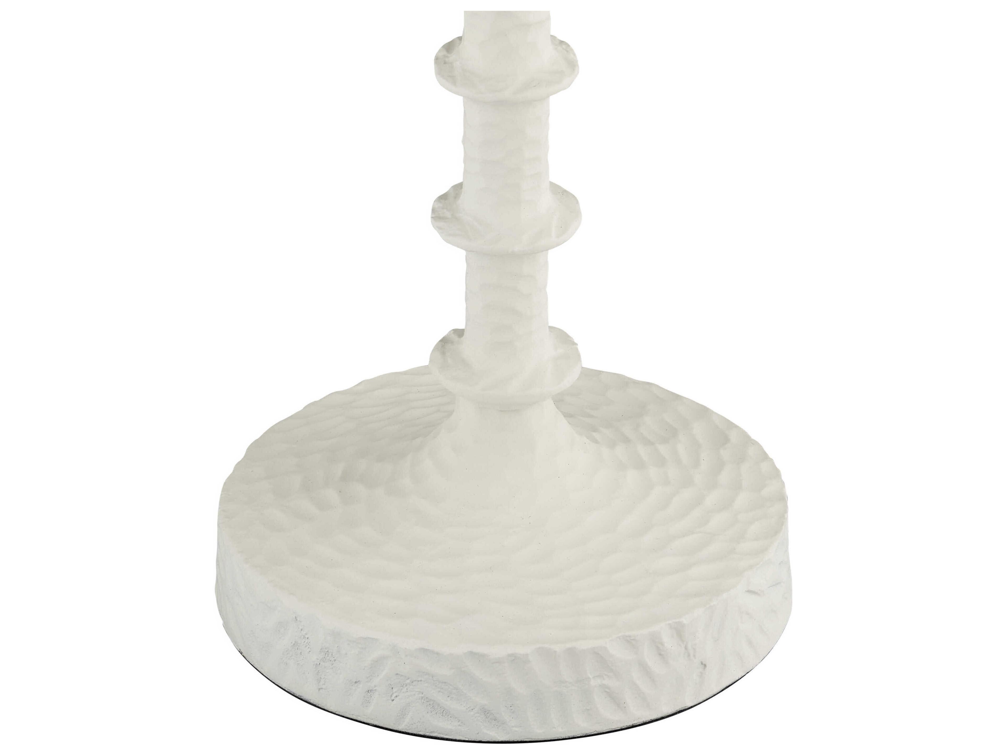 Currey & Company Gallo Round Metal Gesso White End Table