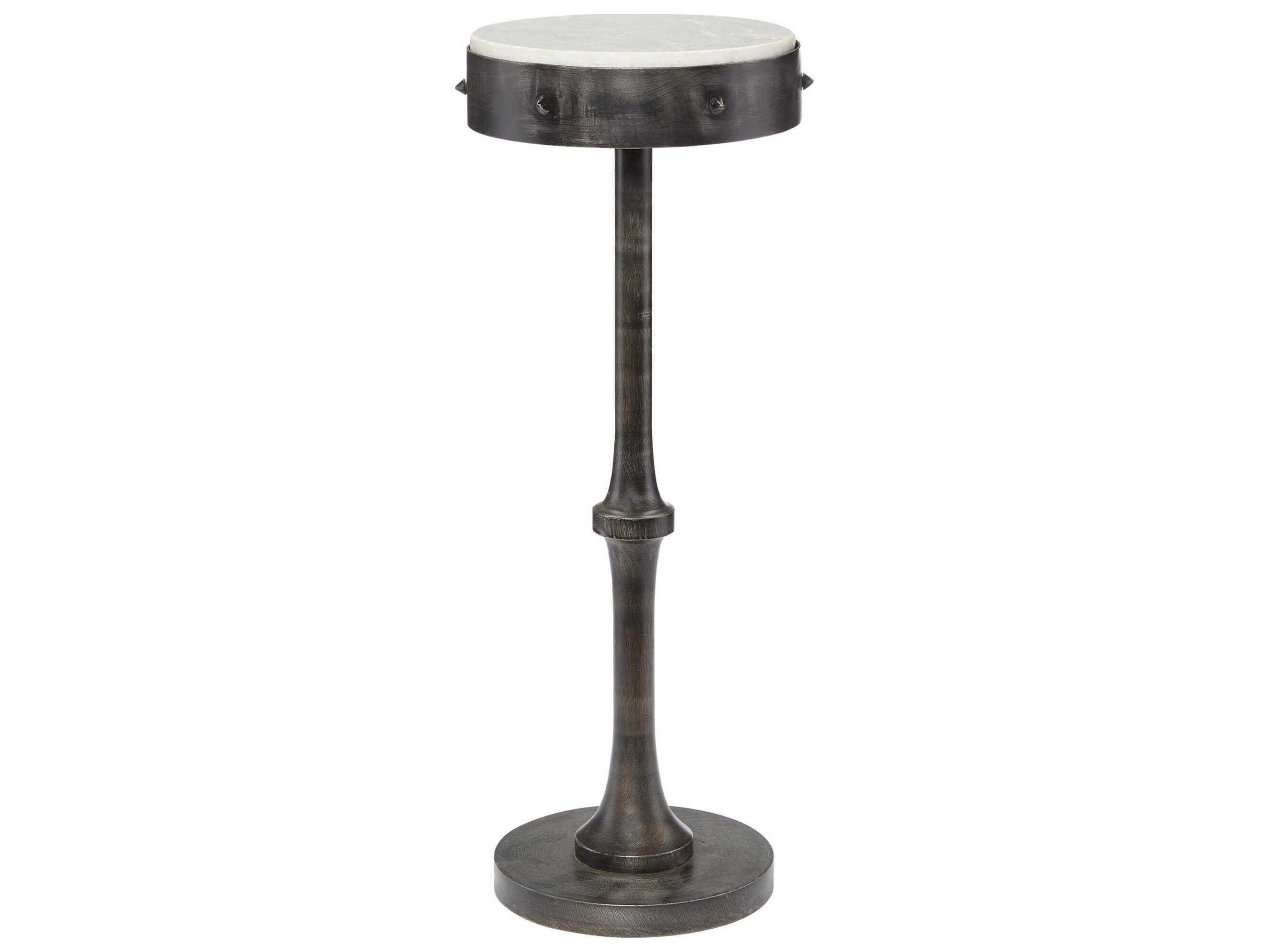 Helios Black Drinks Table Modern Marble Accent