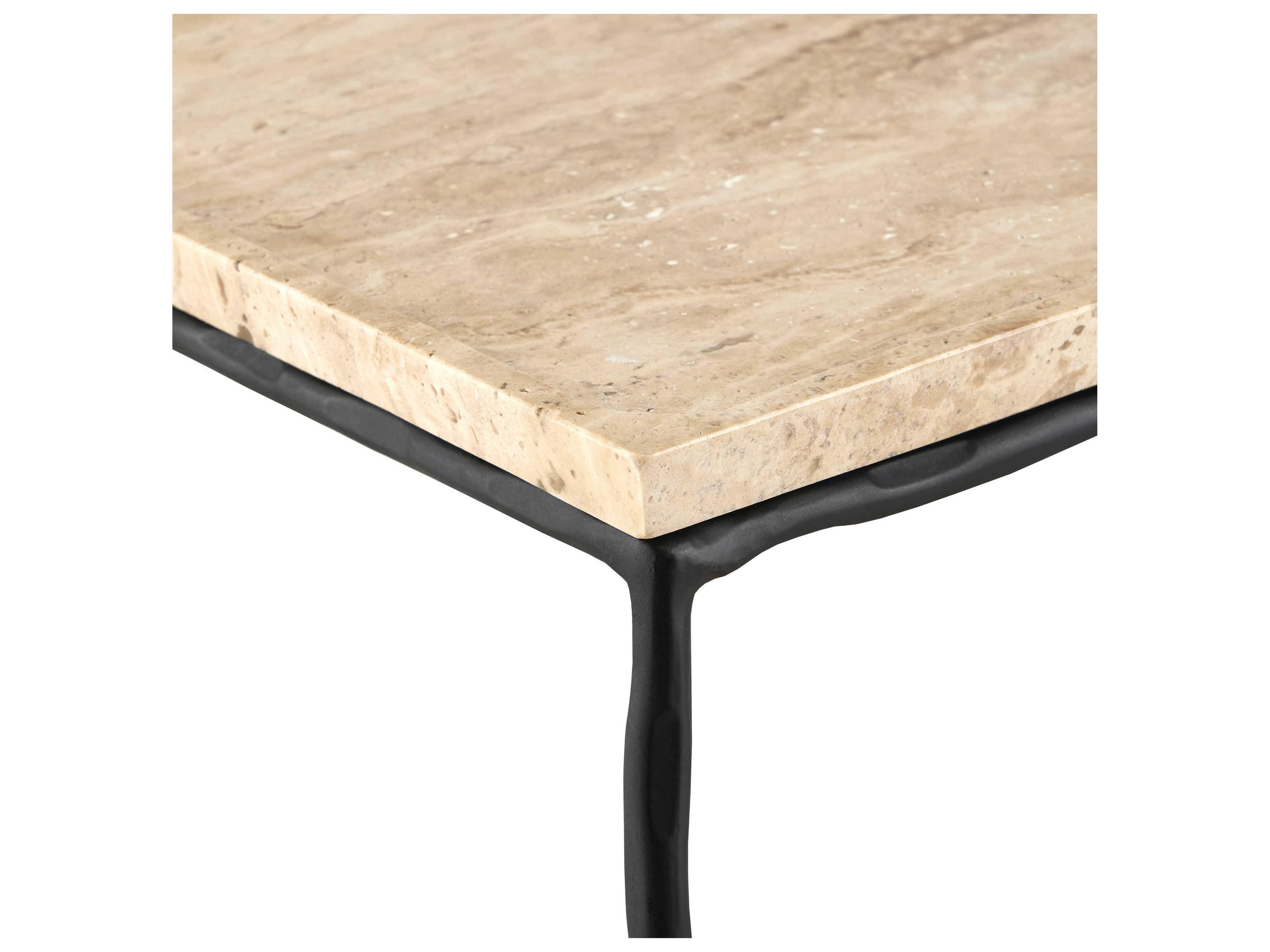 Currey & Company Boyles Rectangular Stone Natural Black Console Table