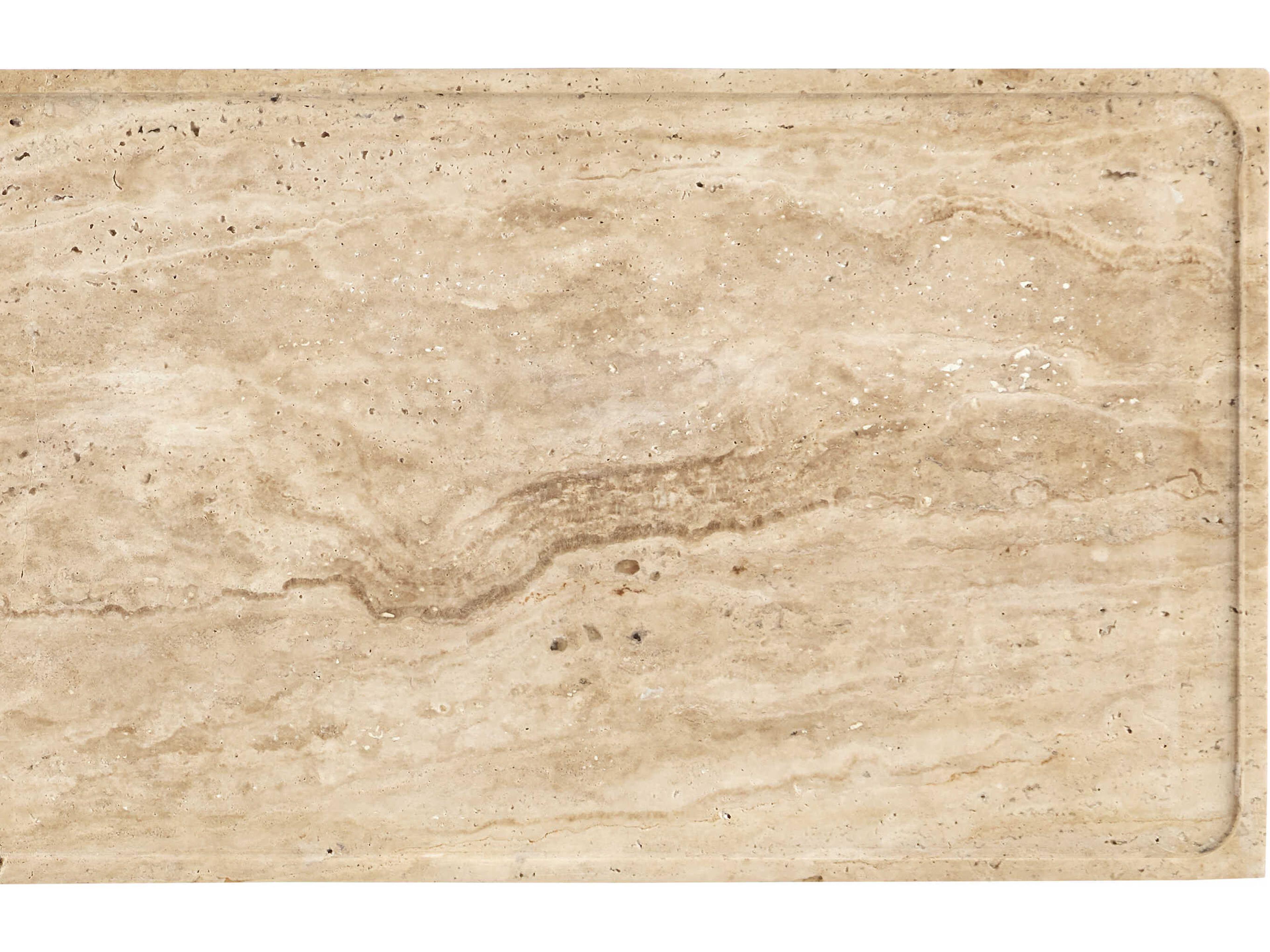 Currey & Company Boyles Rectangular Stone Natural Black Console Table