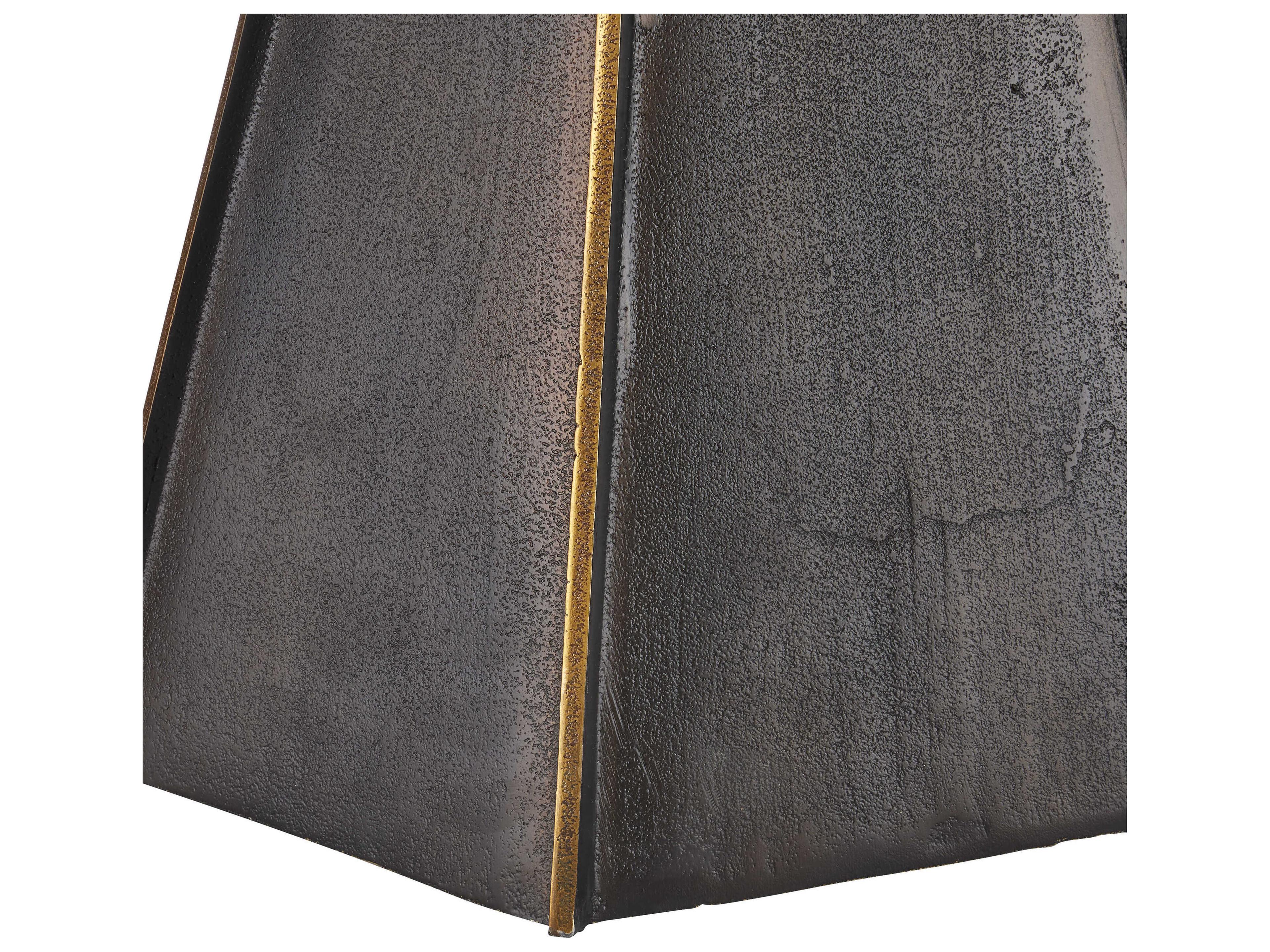 Currey & Company Merola Hexagon Metal Bronze Gold End Table