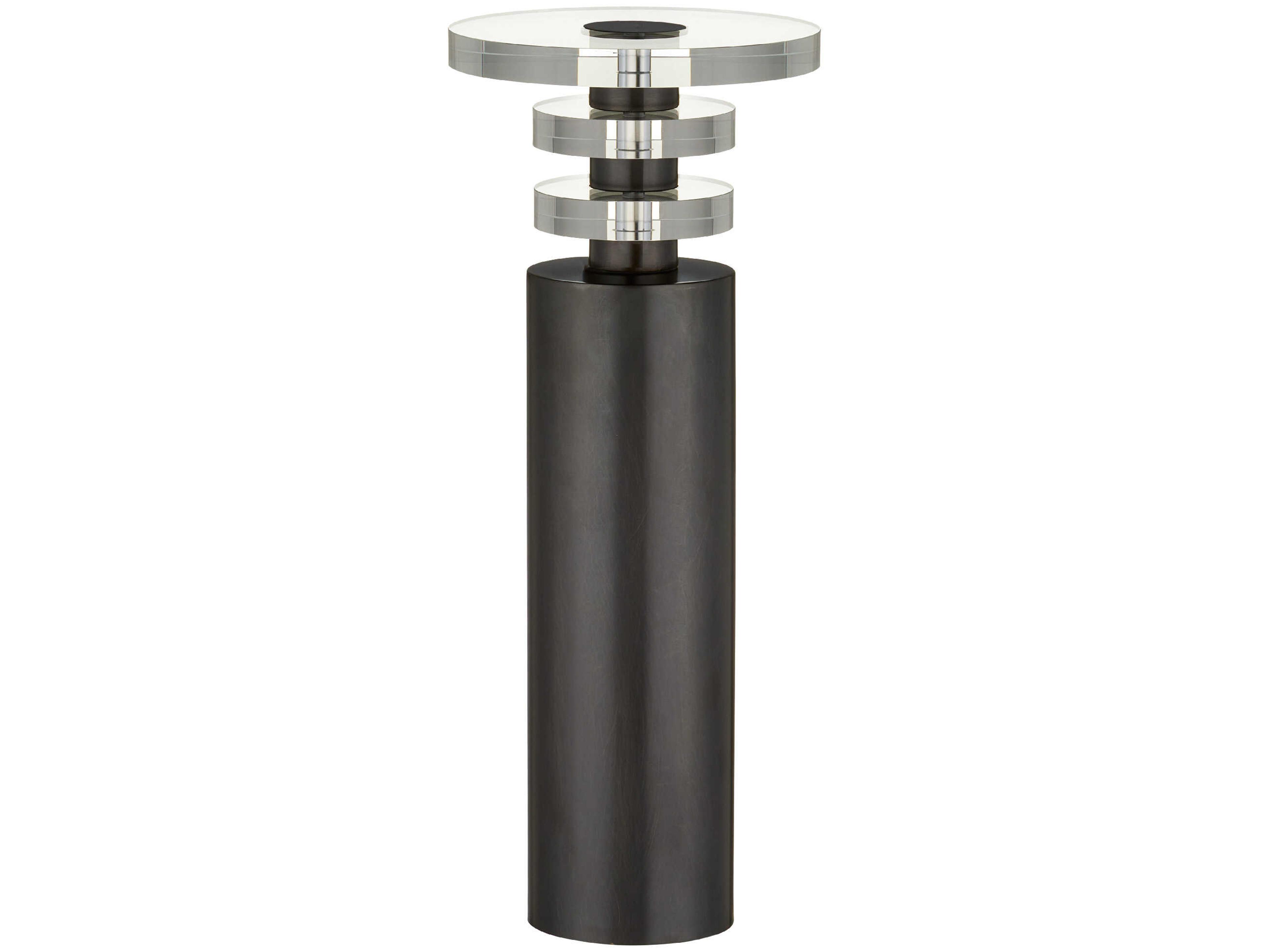 Currey & Company Shani 9" Round Glass Bronze End Table