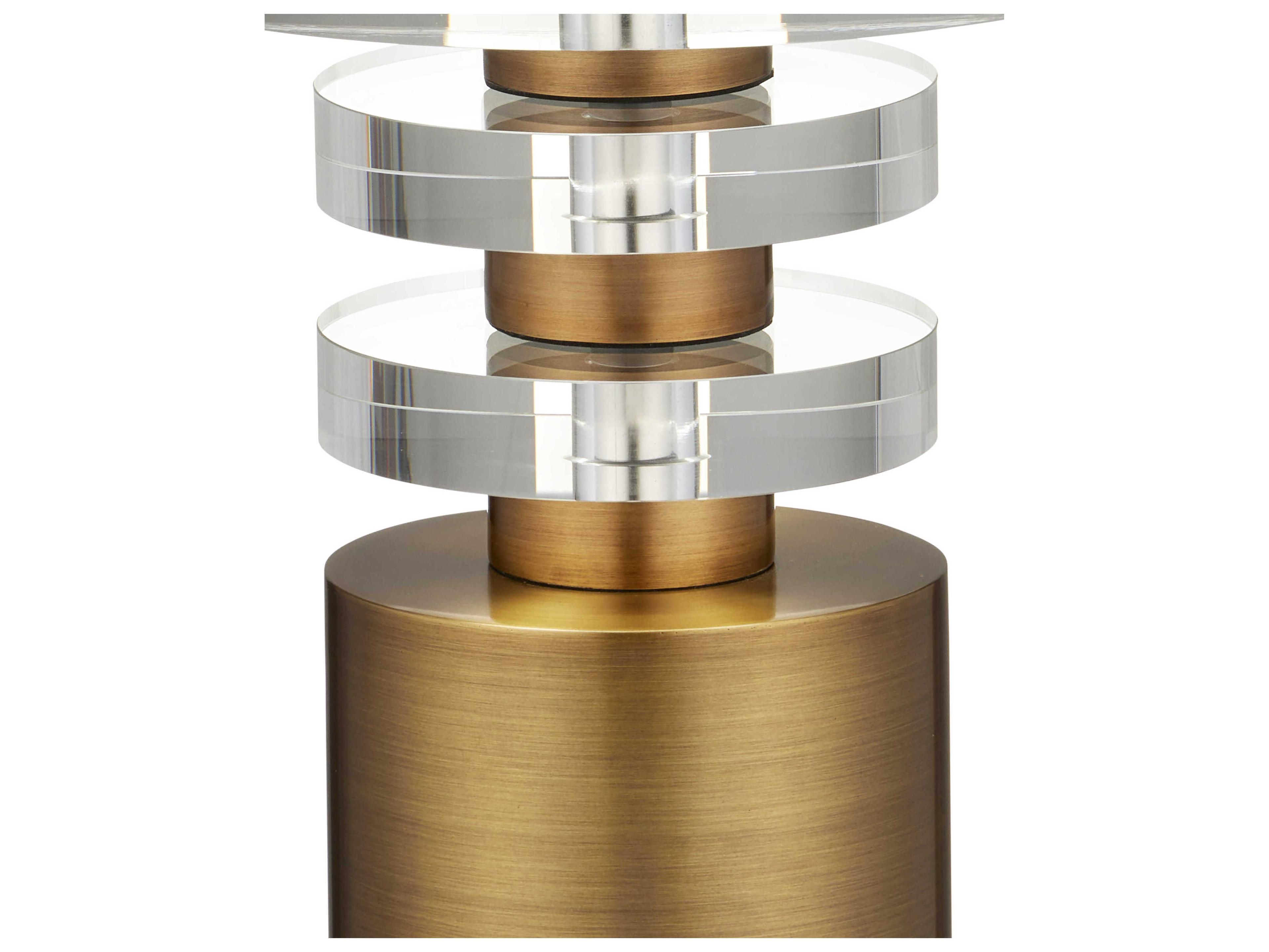 Currey & Company Shani 9" Round Glass Antique Brass End Table