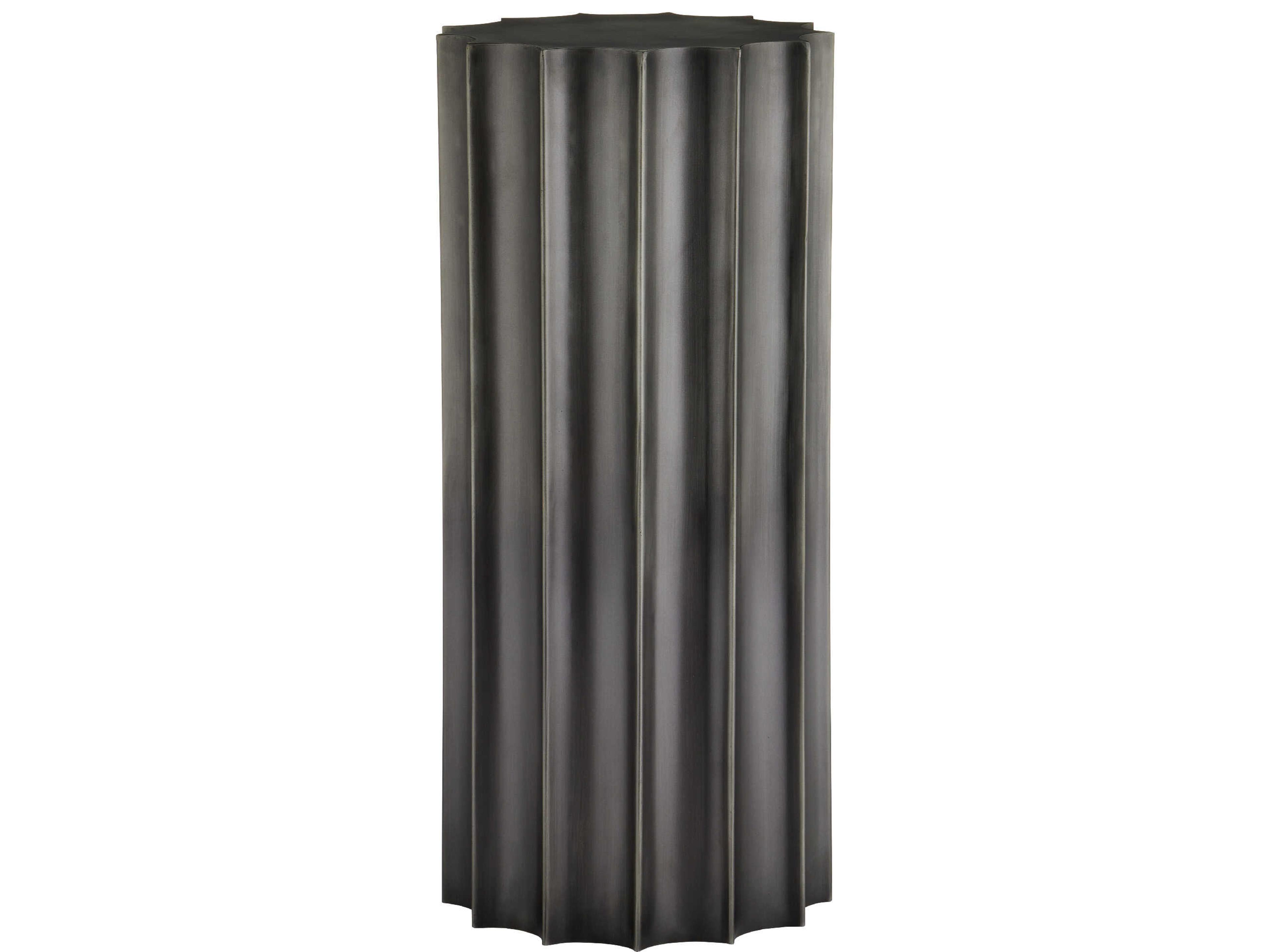 Kanti 11" Round Metal Graphite End Table