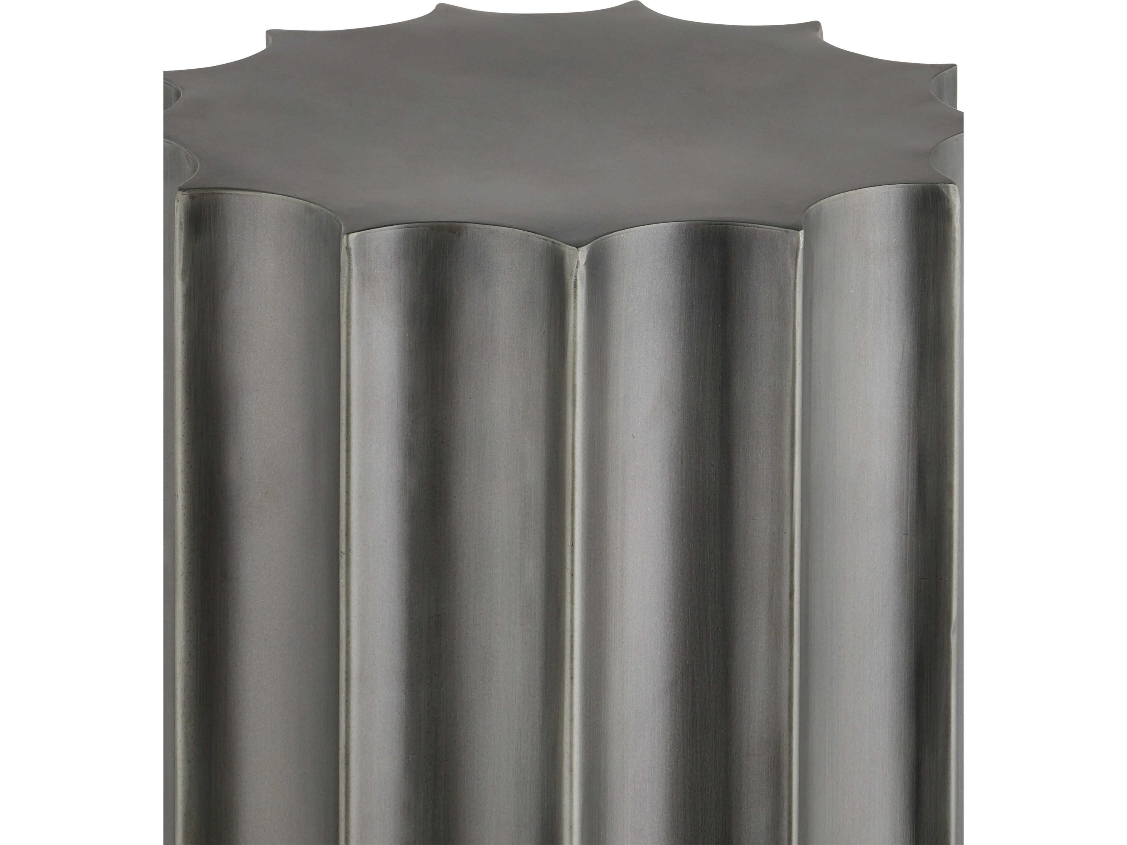 Currey & Company Kanti 11" Round Metal Graphite End Table