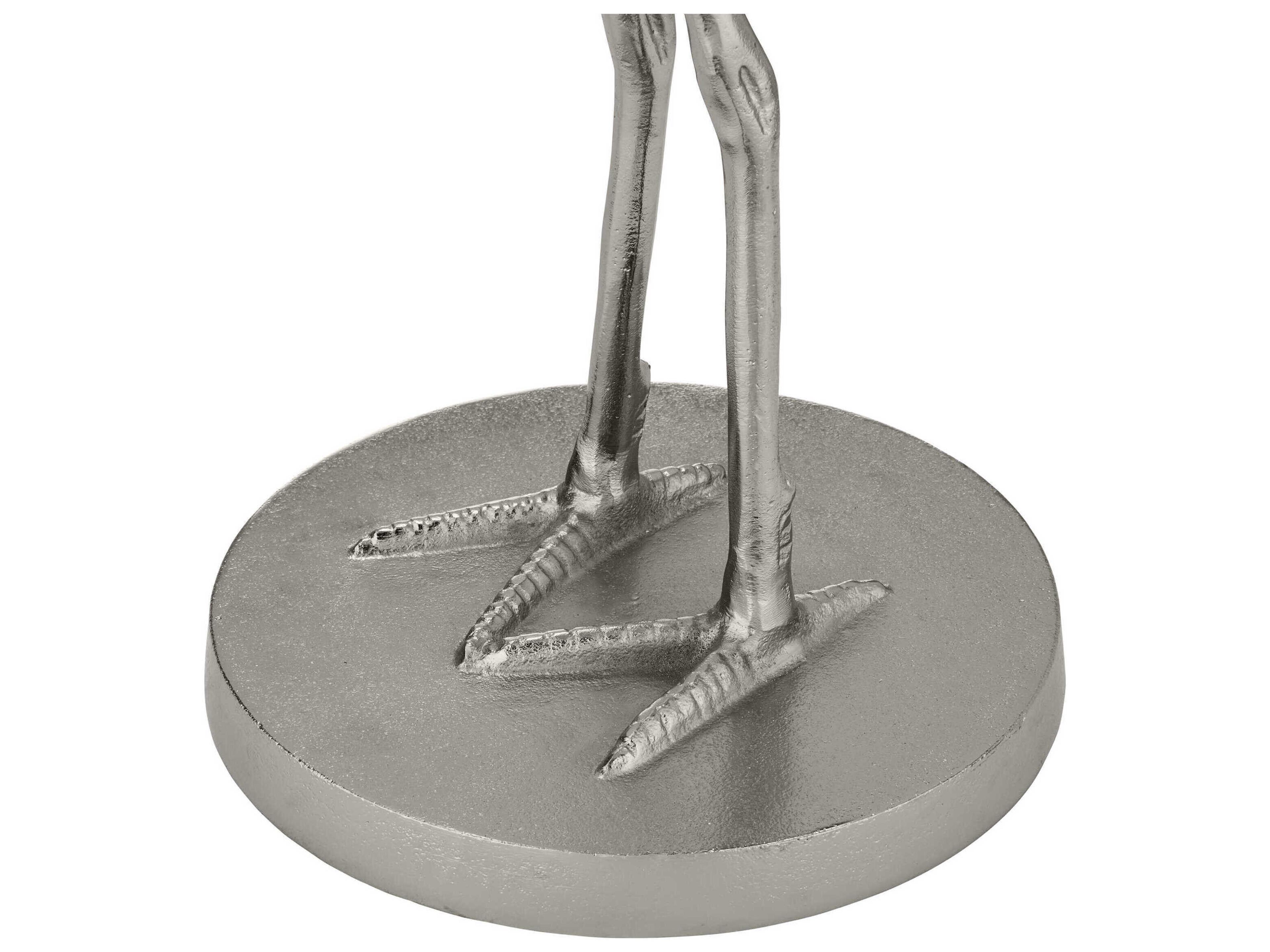 Currey & Company Crane Round Glass Nickel Clear End Table