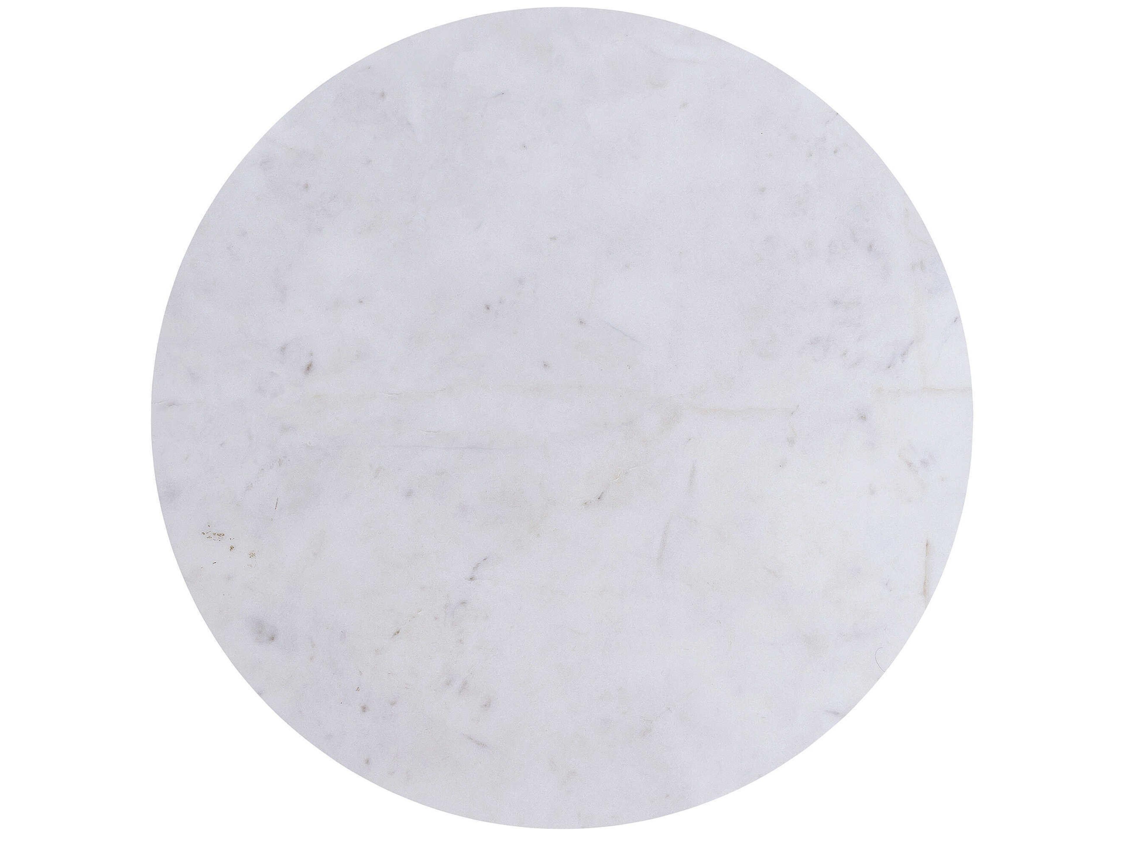 Currey & Company Ruban Round Marble Antique Brass Natural End Table