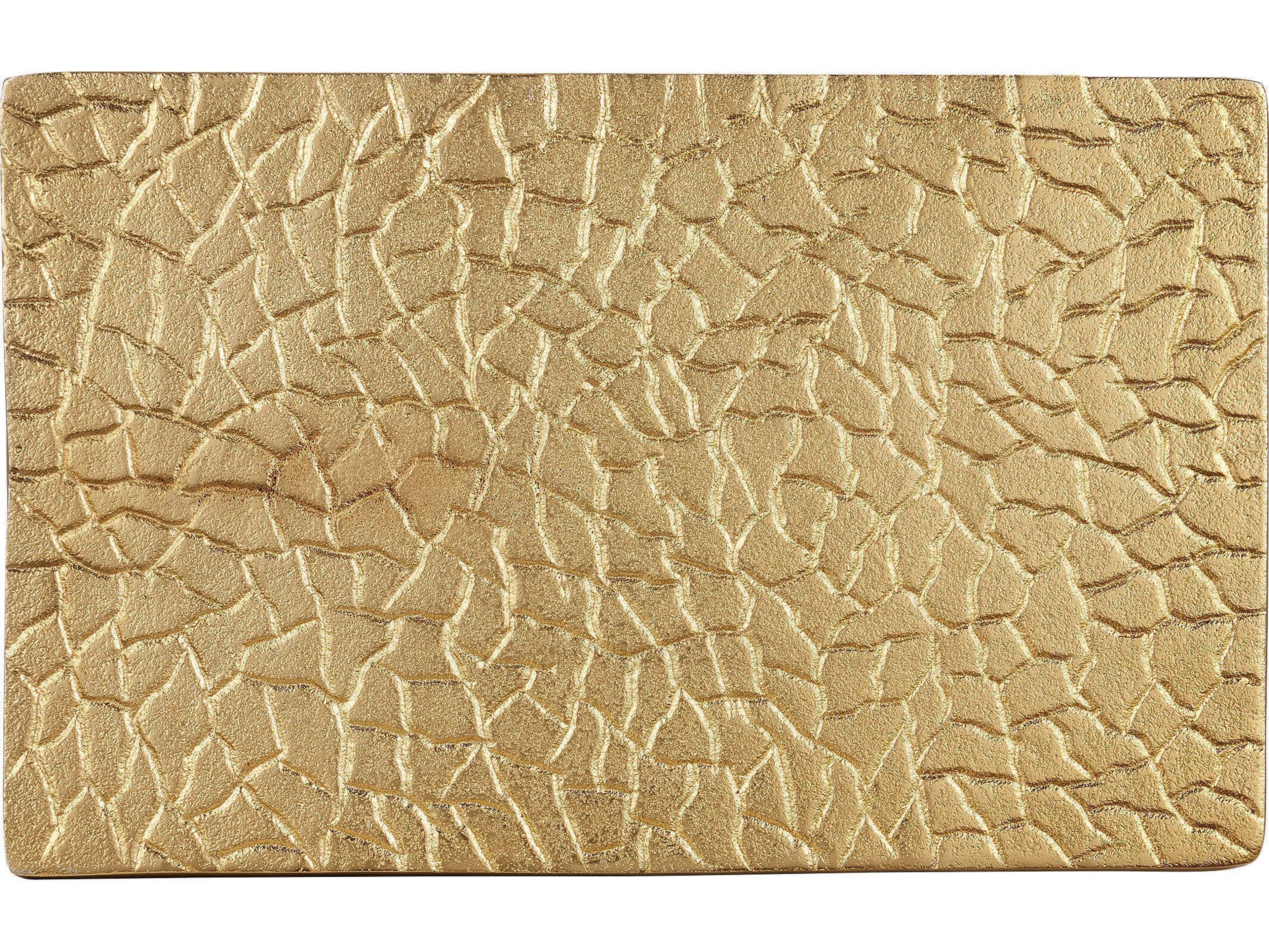 Currey & Company Beau Rectangular Metal Gold Green End Table