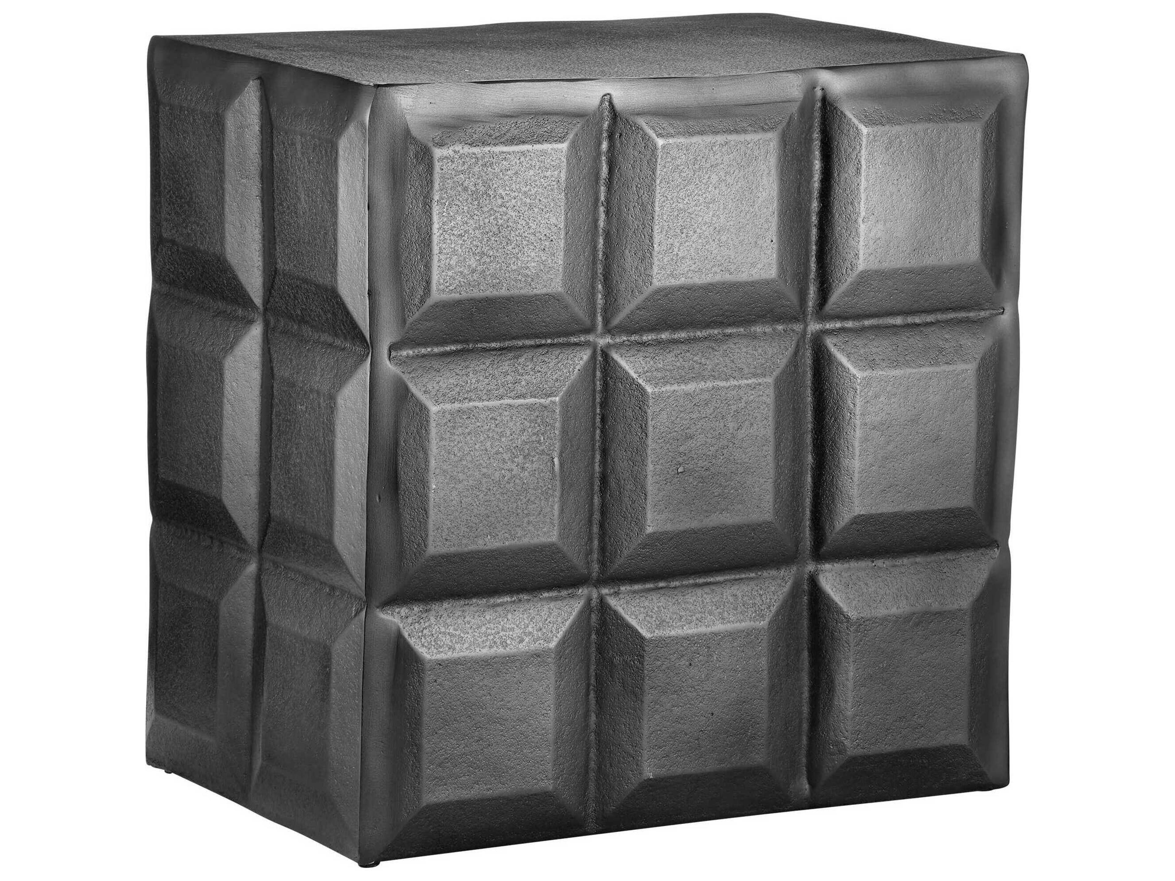 Currey & Company Bower Rectangular Metal Black Nickel End Table