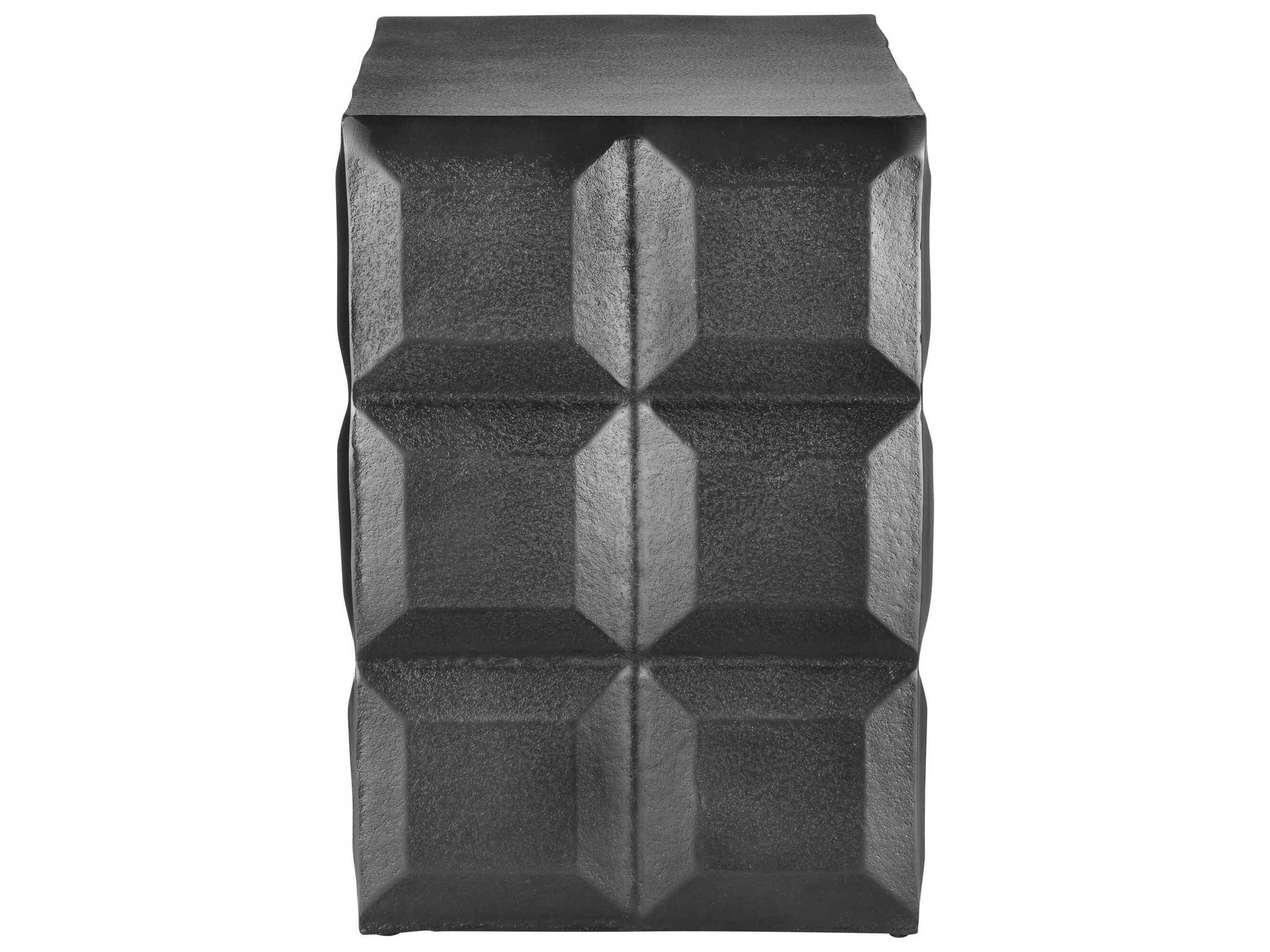Currey & Company Bower Rectangular Metal Black Nickel End Table