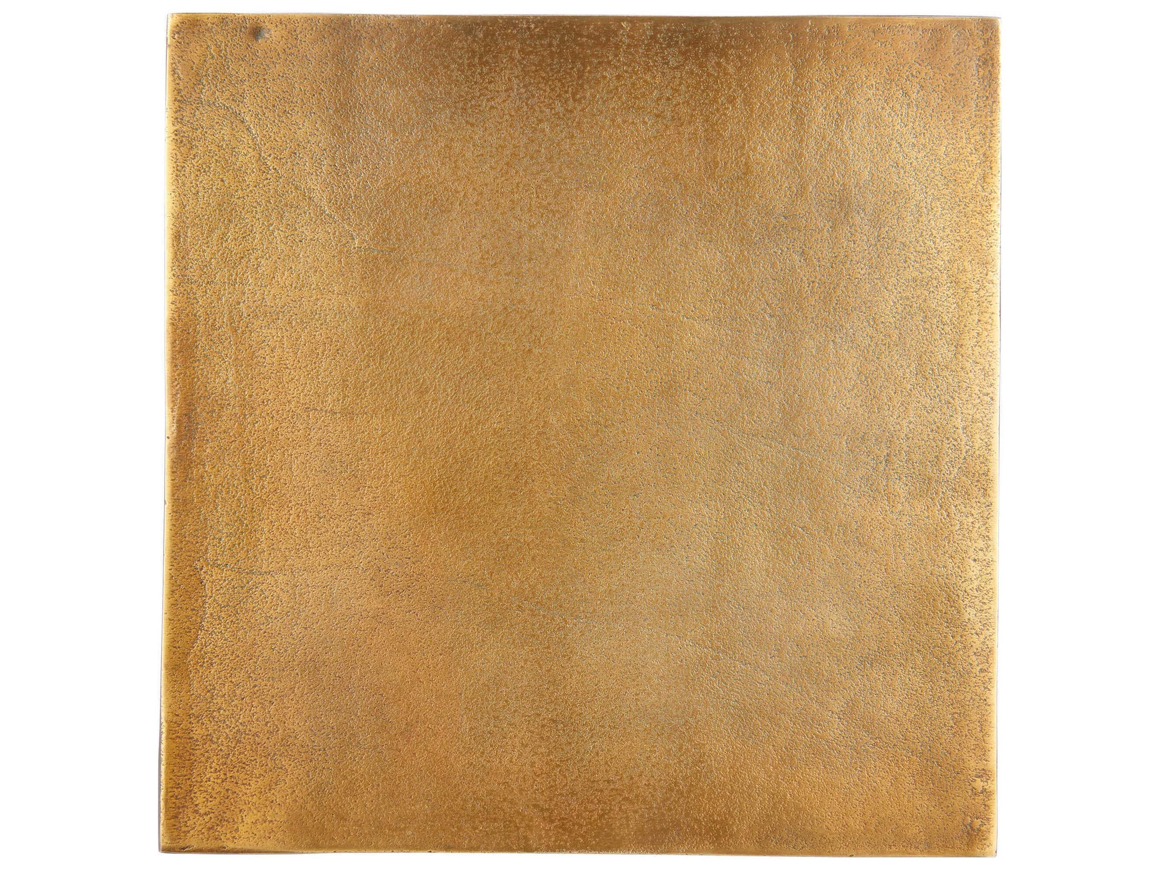 Currey & Company Gowen Square Metal Antique Brass End Table