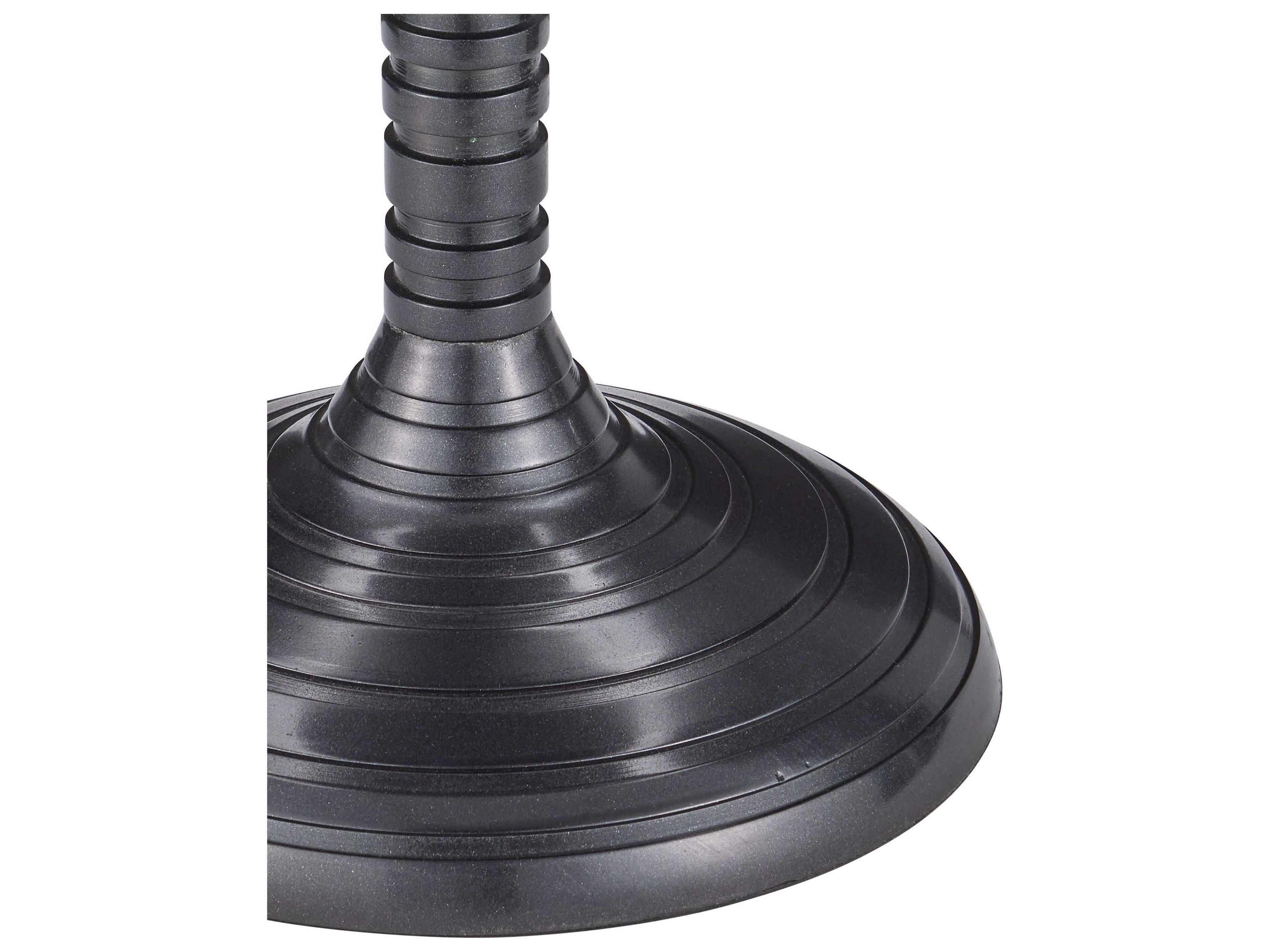 Currey & Company Erno Round Glass Black Nickel End Table