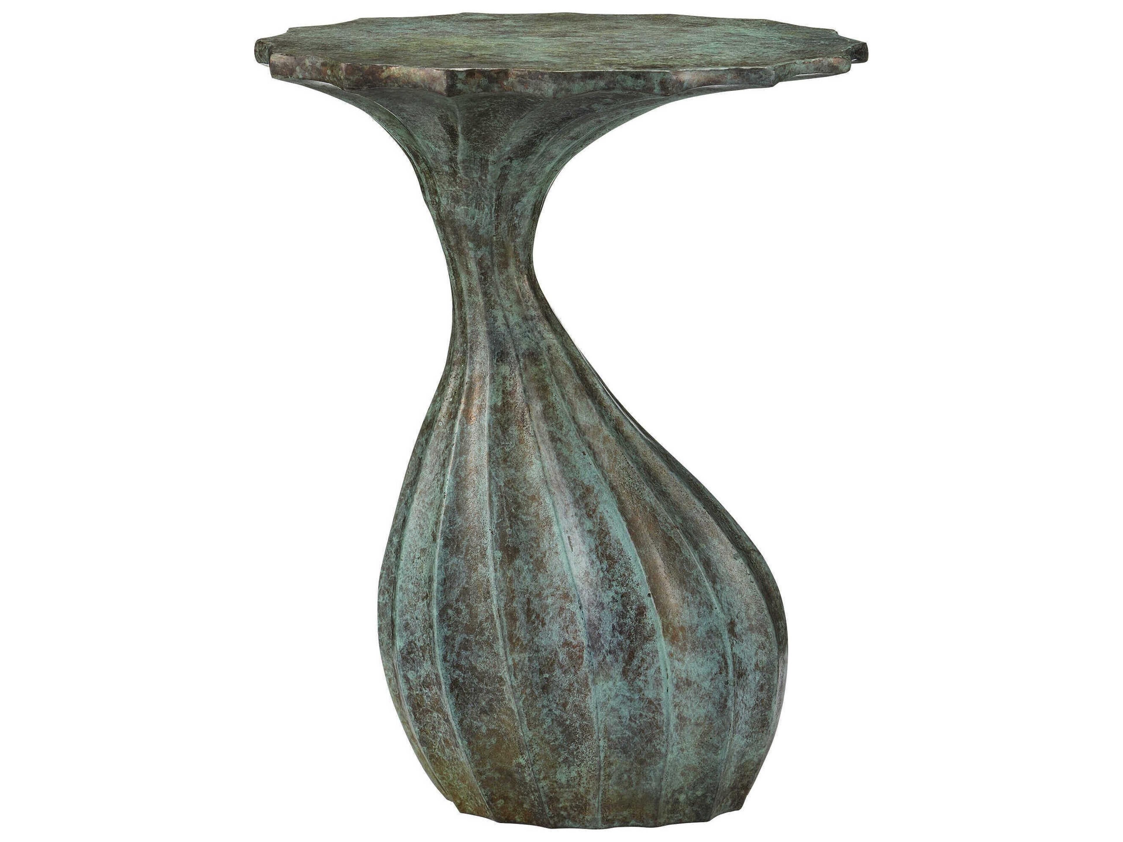 Tunis Oval Metal Verdigris End Table